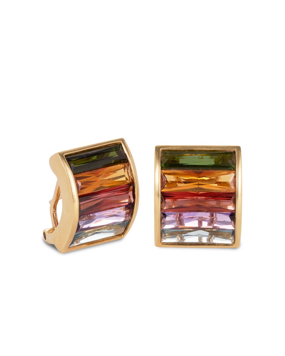 1980's Multi-Stone LGBT Earrings