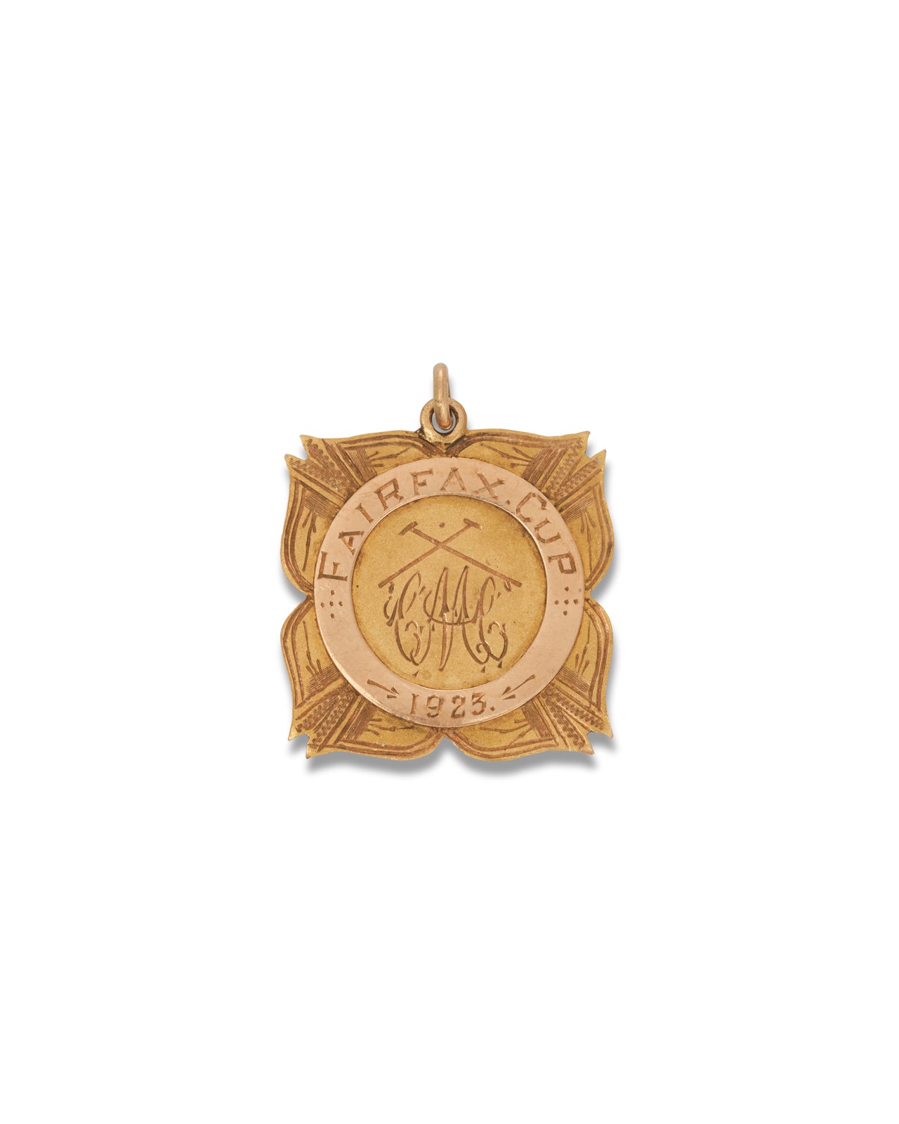 Antique Australian Gold Polo Medallion, Queensland 1923 9ct yellow gold