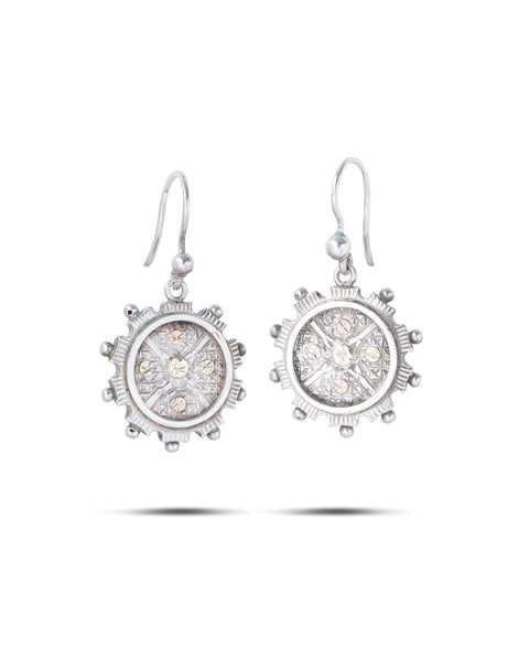 Antique Victorian Silver Drop Earrings, 1880s
