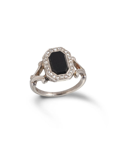 Vintage Onyx & Diamond Ring