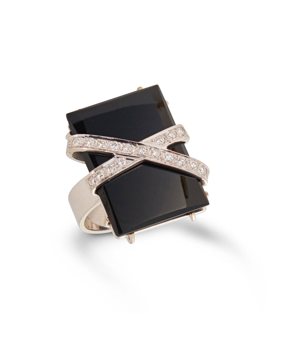 Spectacular Onyx & Diamond Cocktail Ring