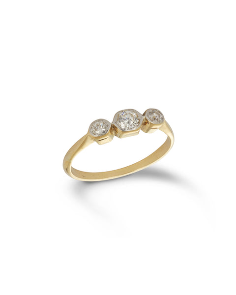 Edwardian Three Stone Diamond Engagement Ring