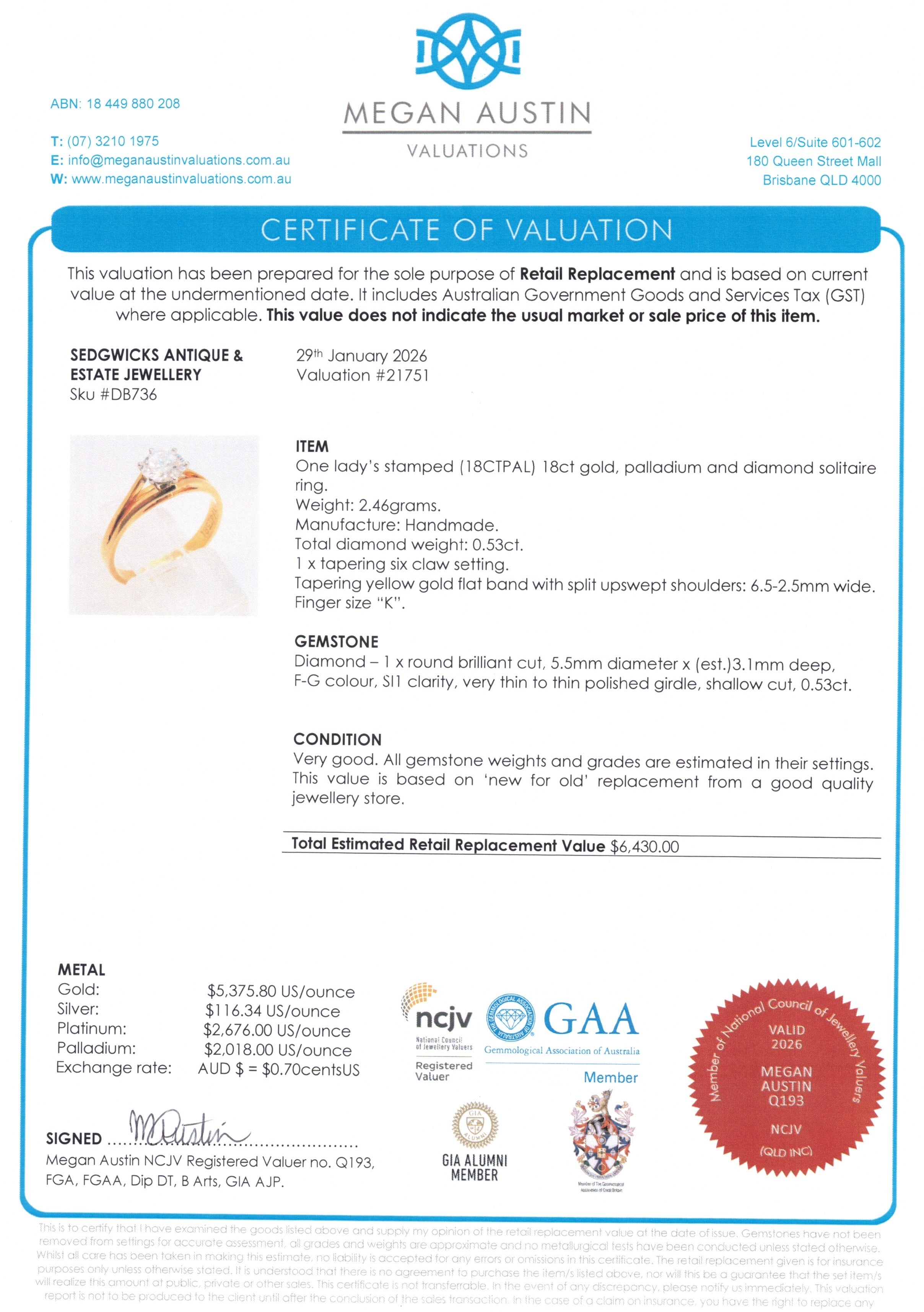 Vintage Solitaire Diamond Ring