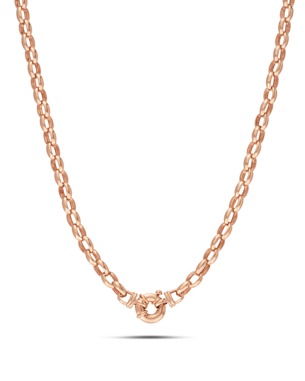 9ct Rose Gold Vintage Oval Belcher Necklace