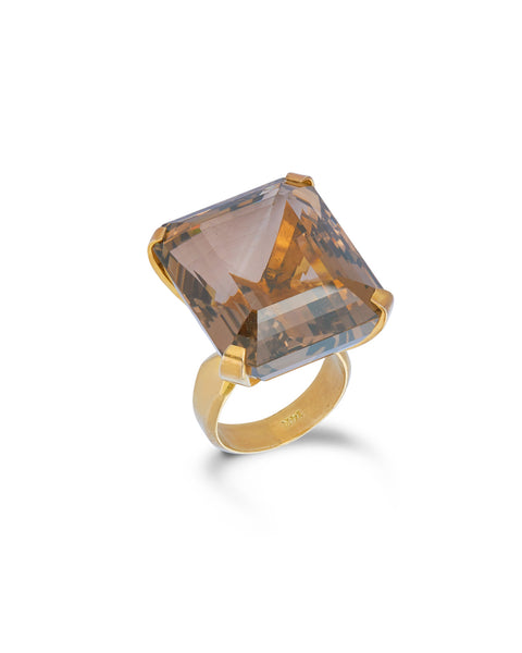 Smoky Quartz Cocktail Ring