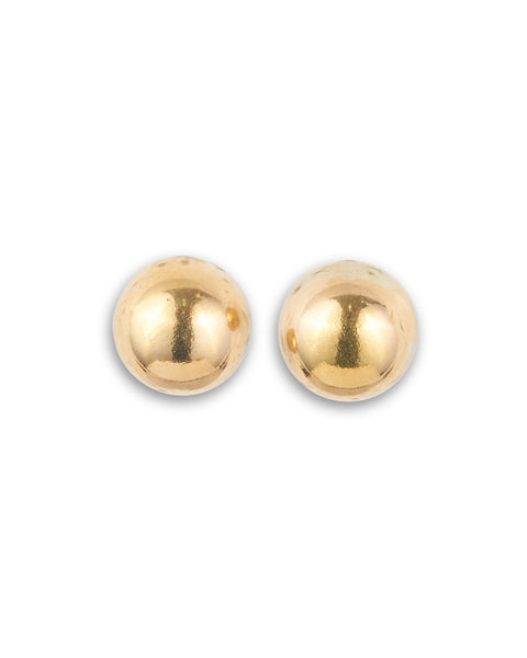 vintage 18ct yellow gold ball earrings