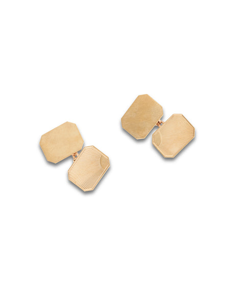 Art Deco Style Gold Cufflinks, 1964