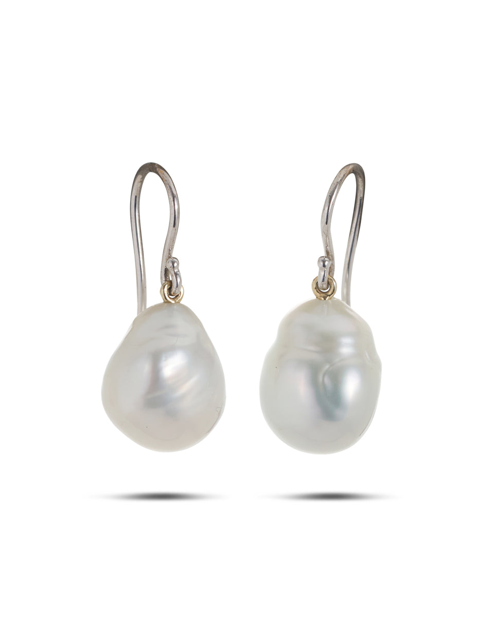 Baroque South Sea Pearl Drop Earrings