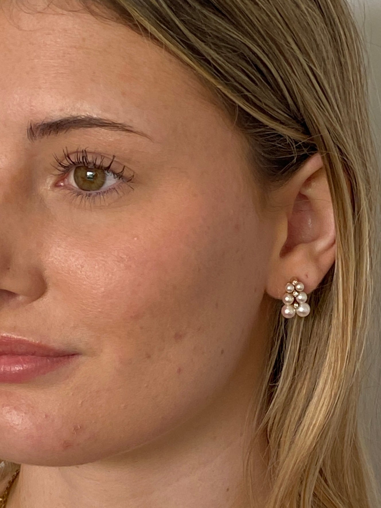 Vintage Akoya Pearl & Diamond Earrings