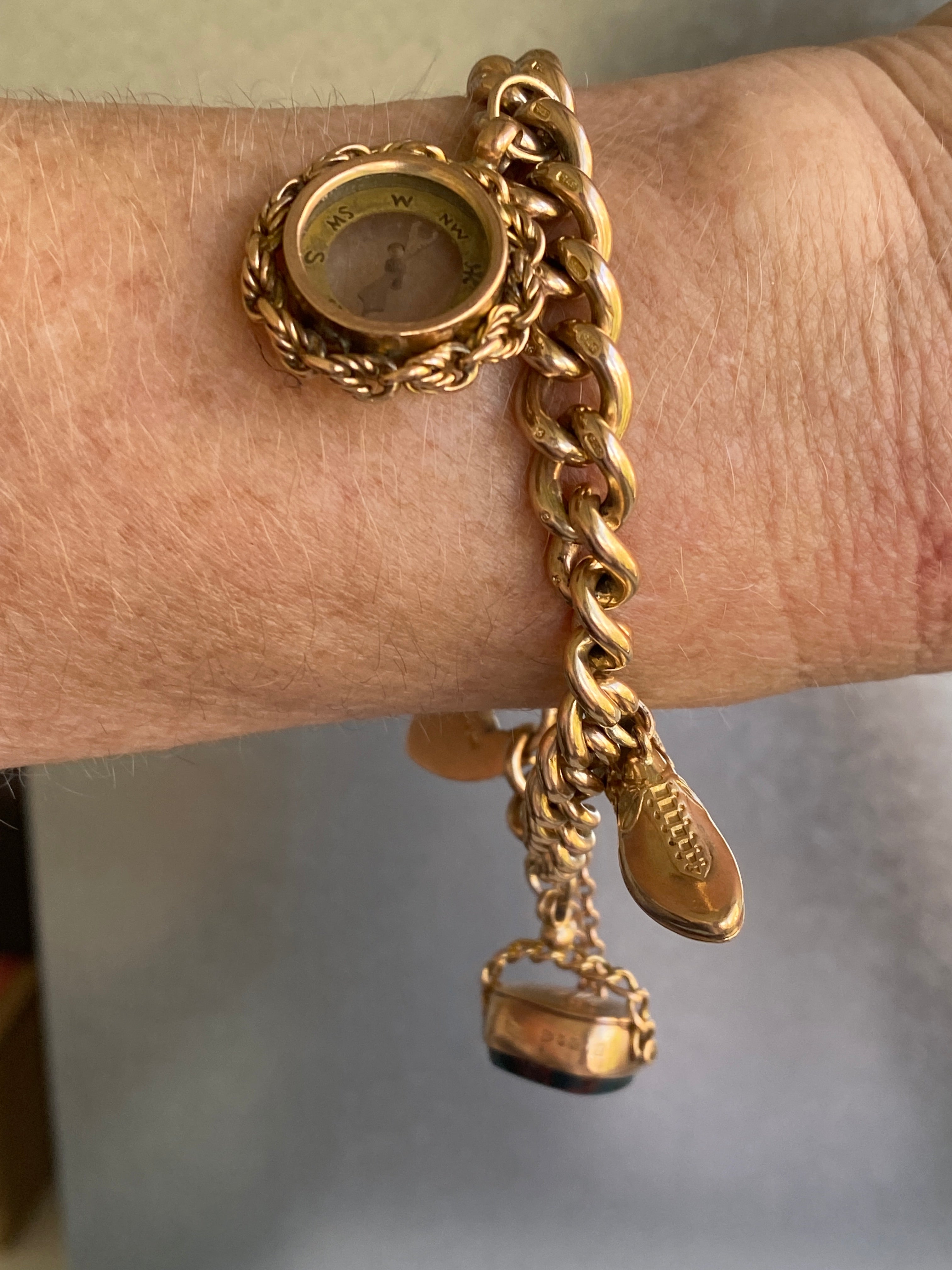 Antique Gold Charm Bracelet