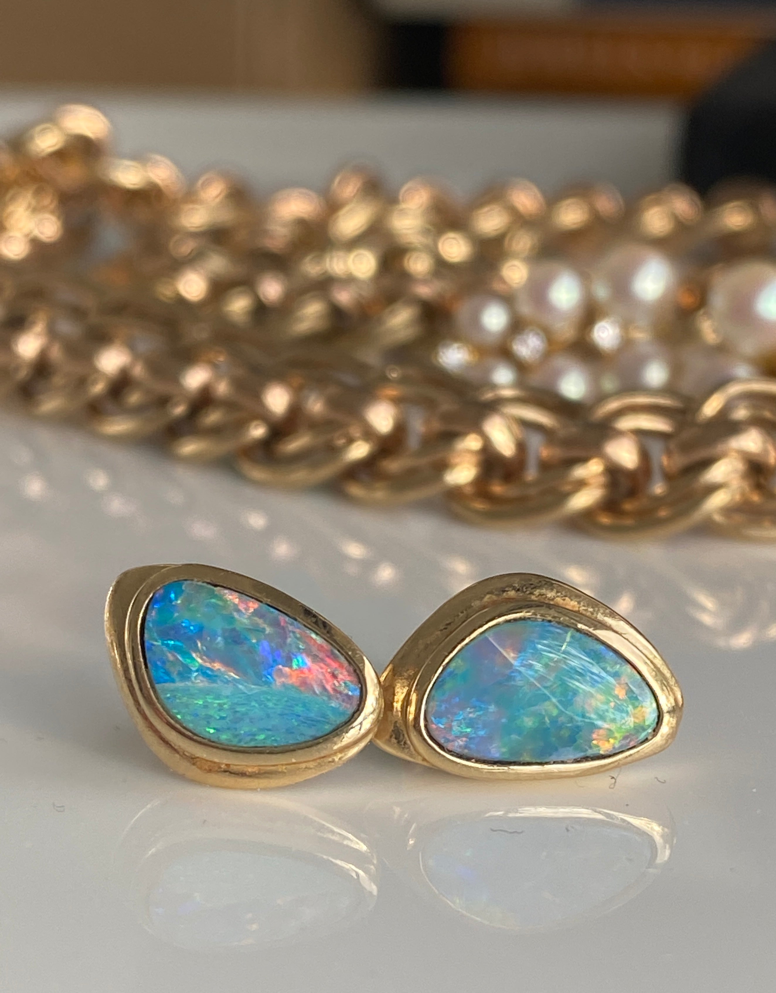 Australian Boulder Opal Earrings