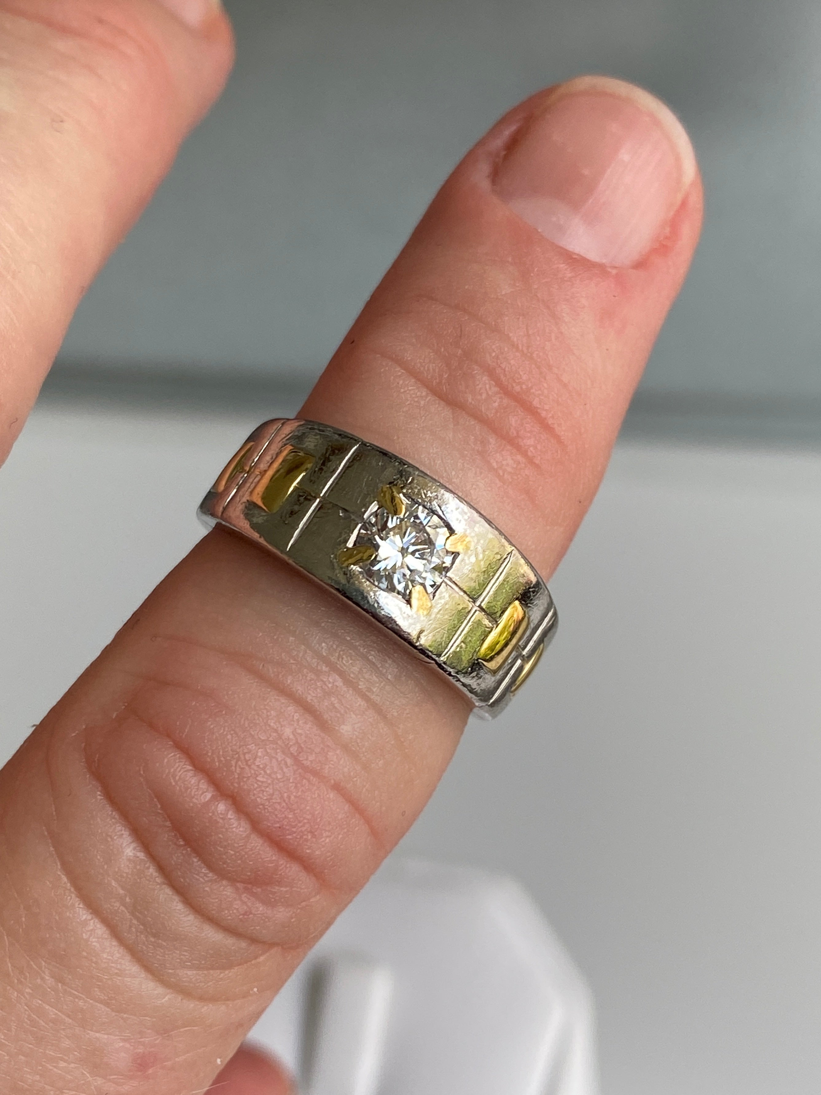 Platinum and 18ct yellow gold 0.50 carat Diamond Band Ring