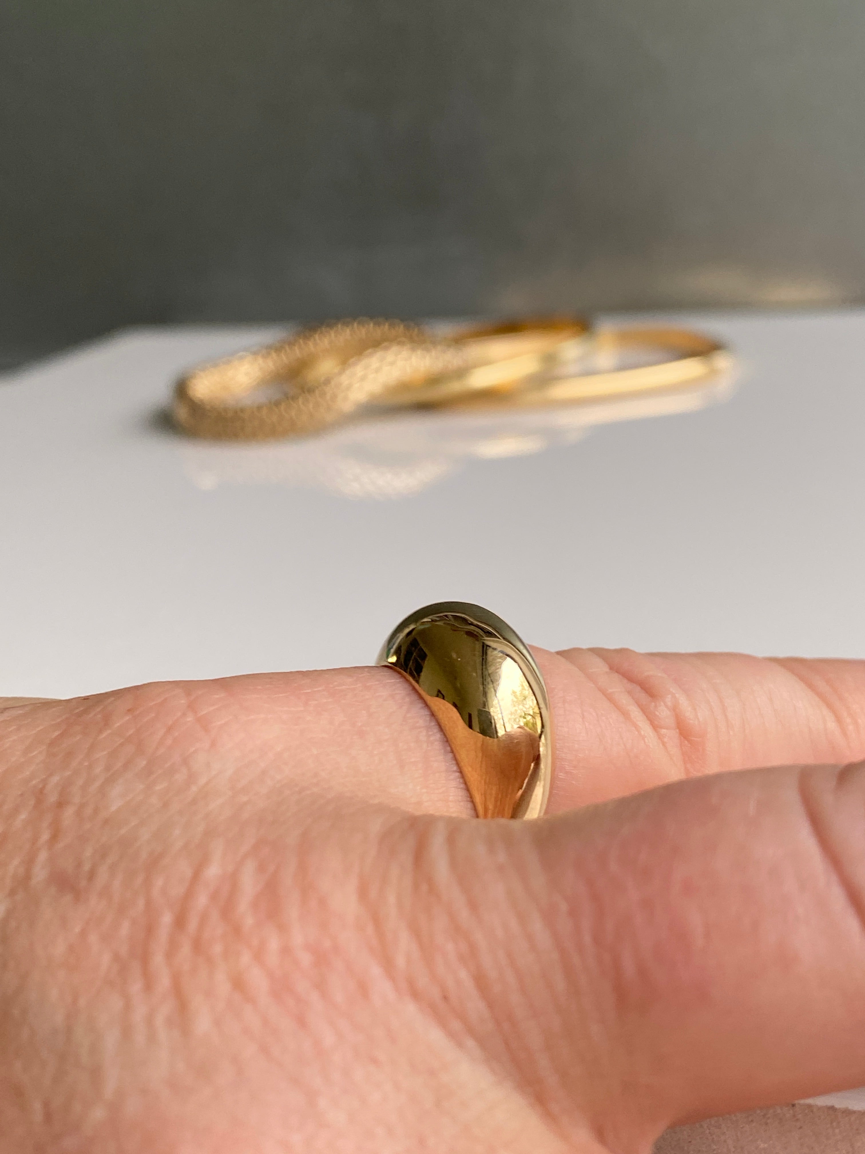 14ct yellow gold Dome Ring