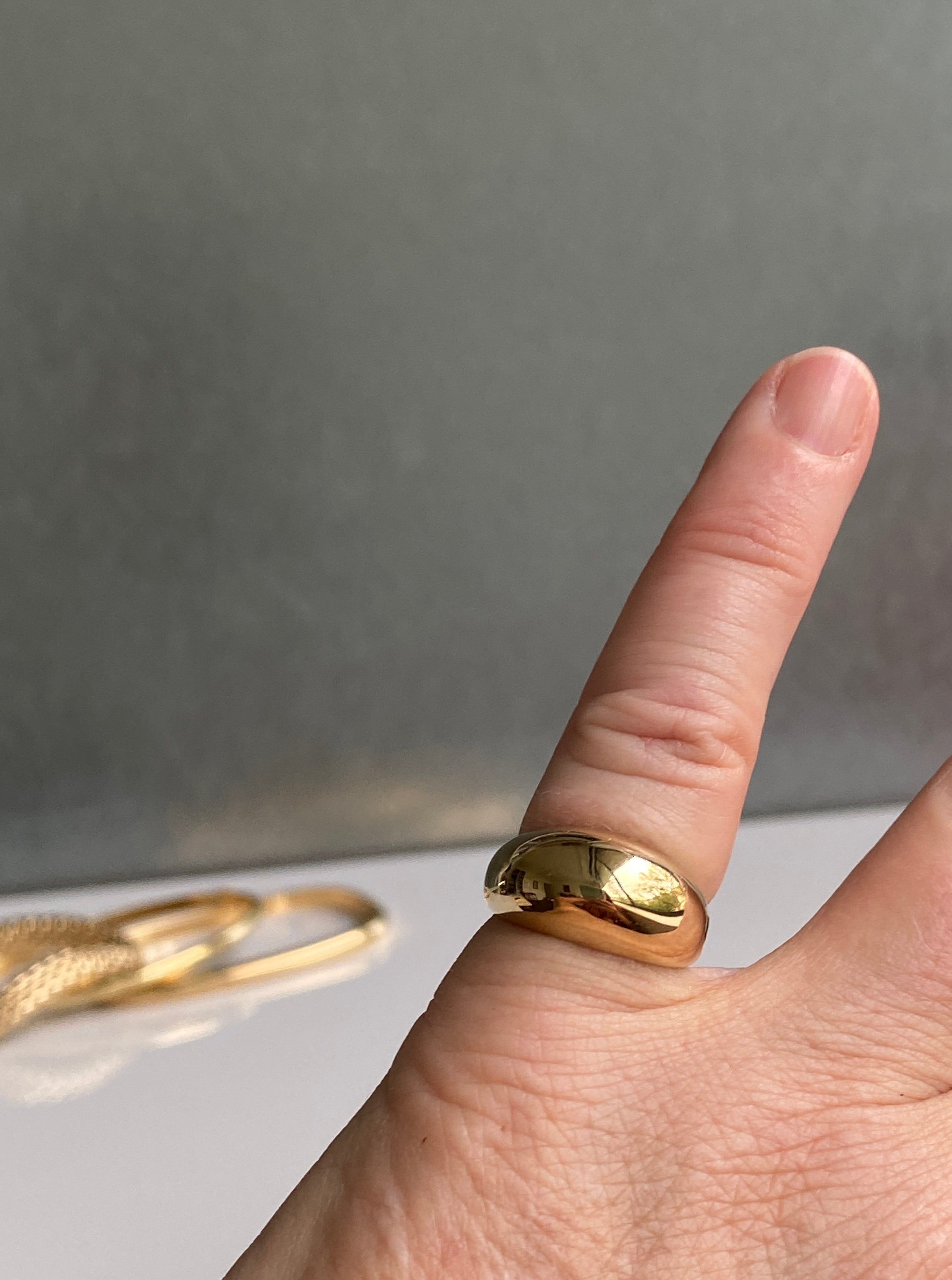 14ct yellow gold Dome Ring