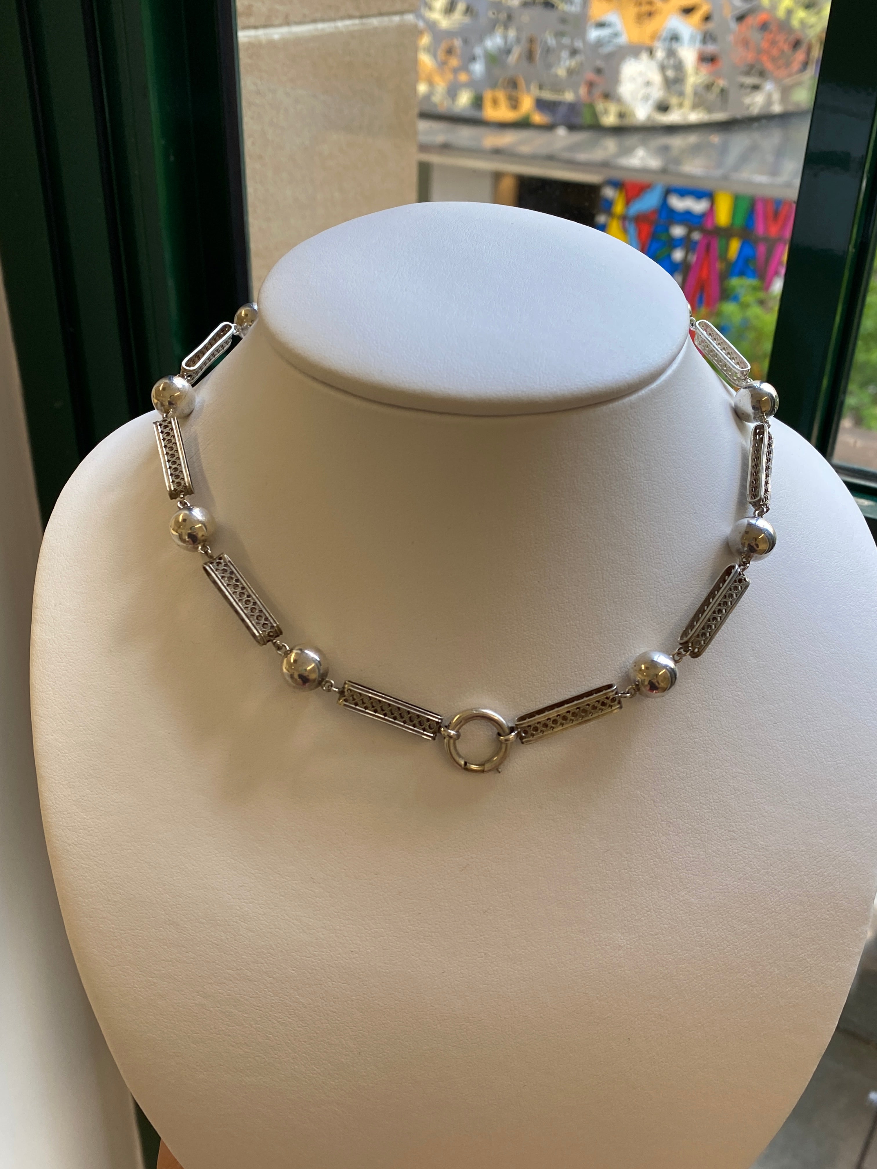 Antique Victorian Silver Collar