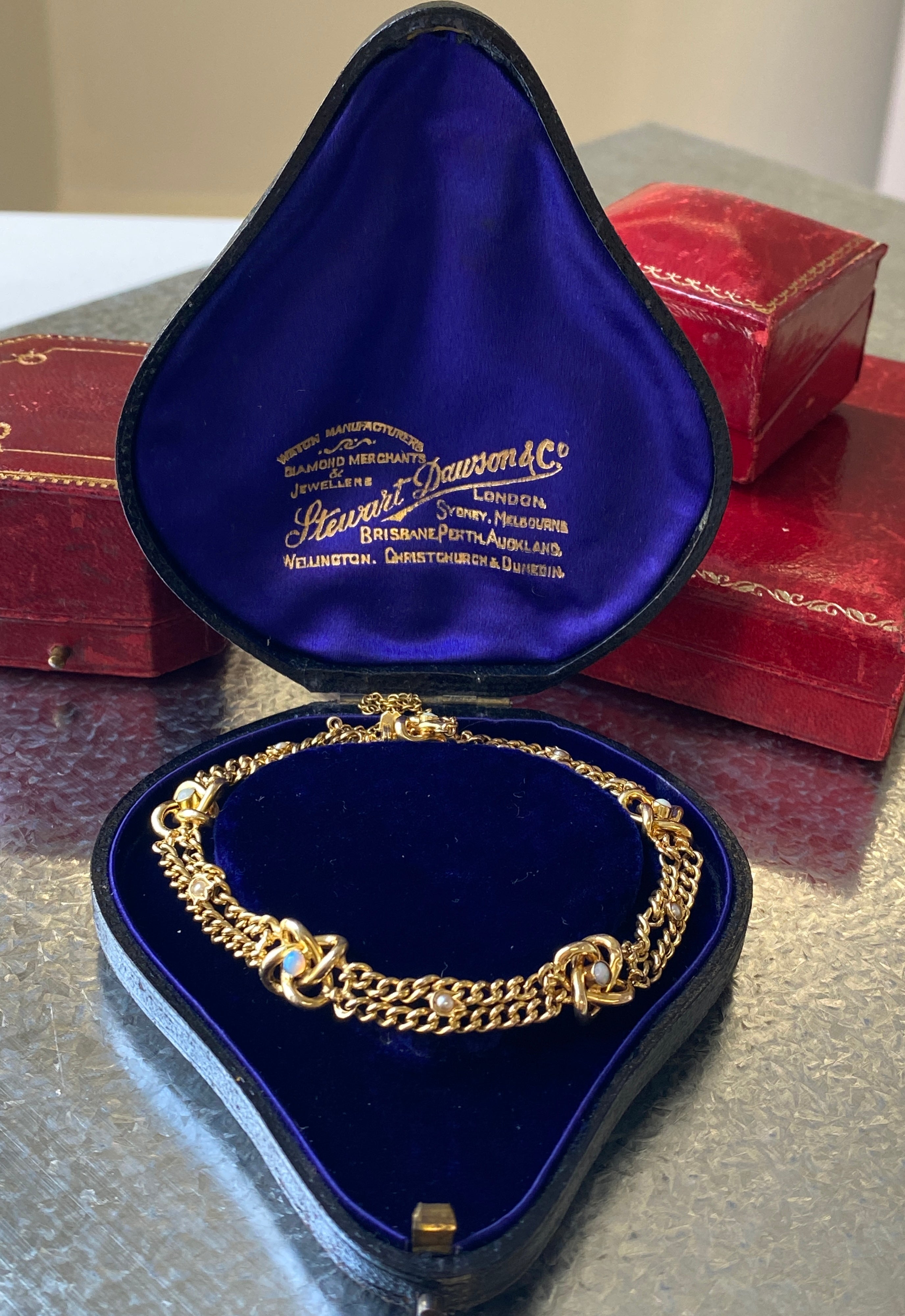 Antique Victorian Opal & Pearl Knot Bracelet