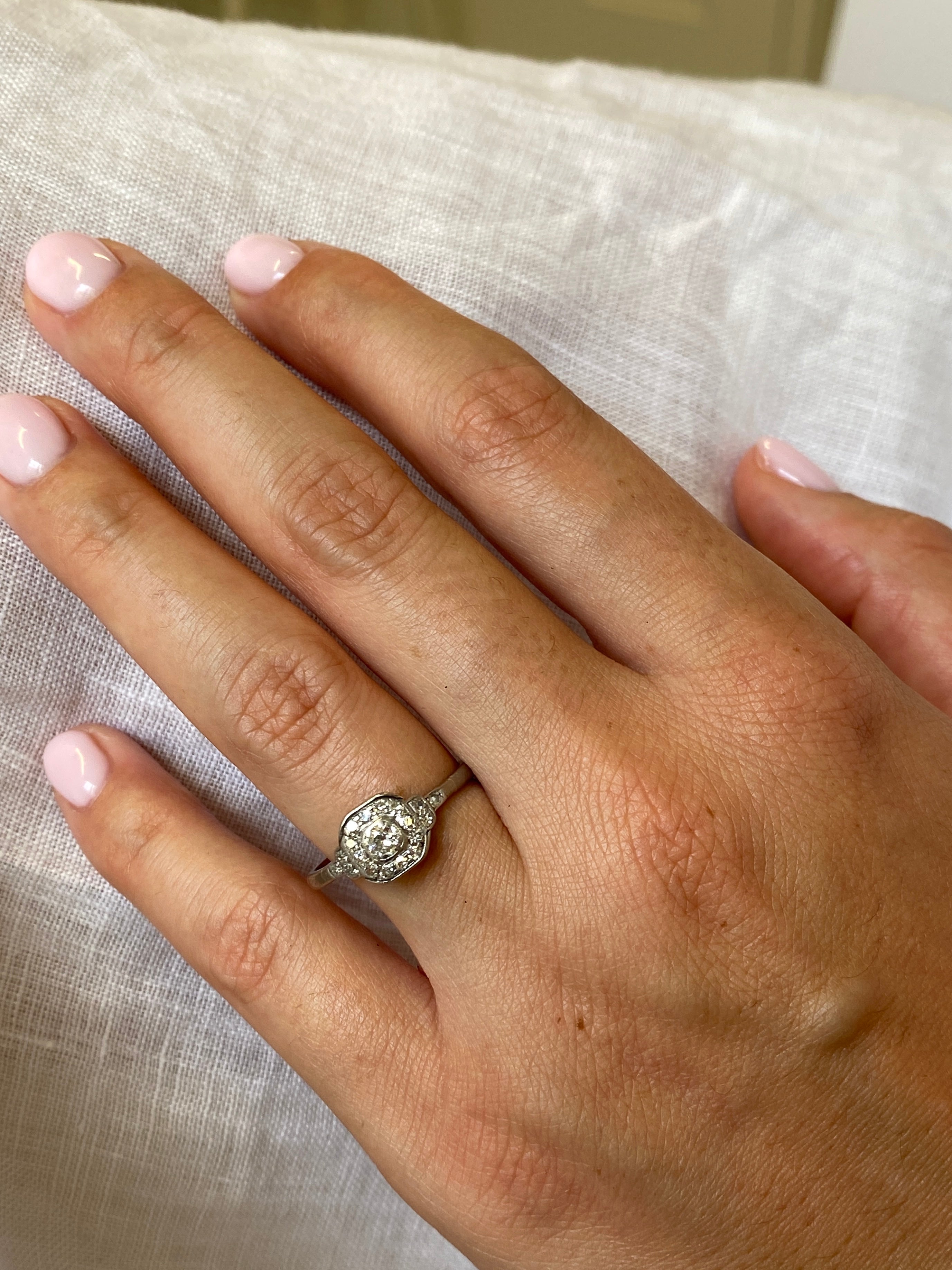 Art Deco Diamond Cluster Ring, 1930s