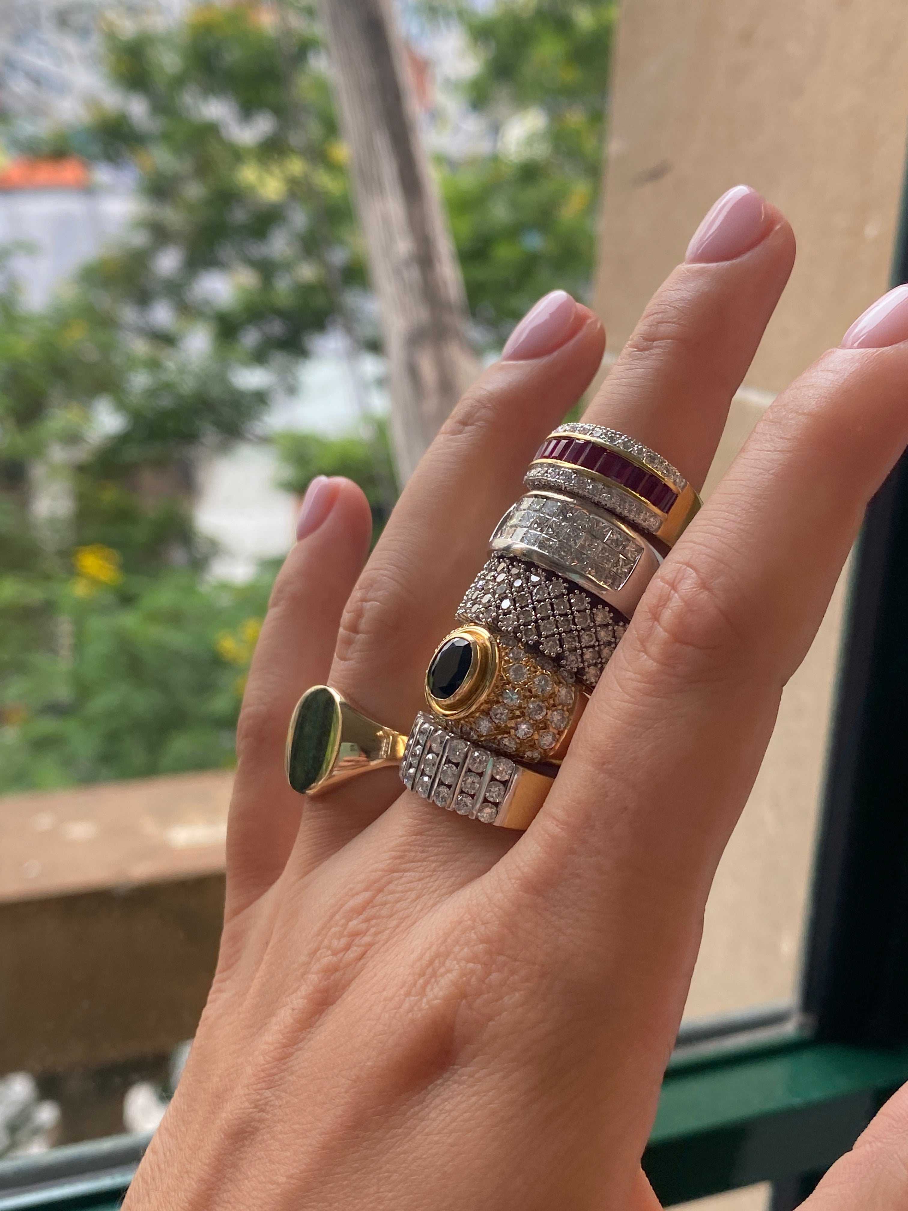 various rings on hand