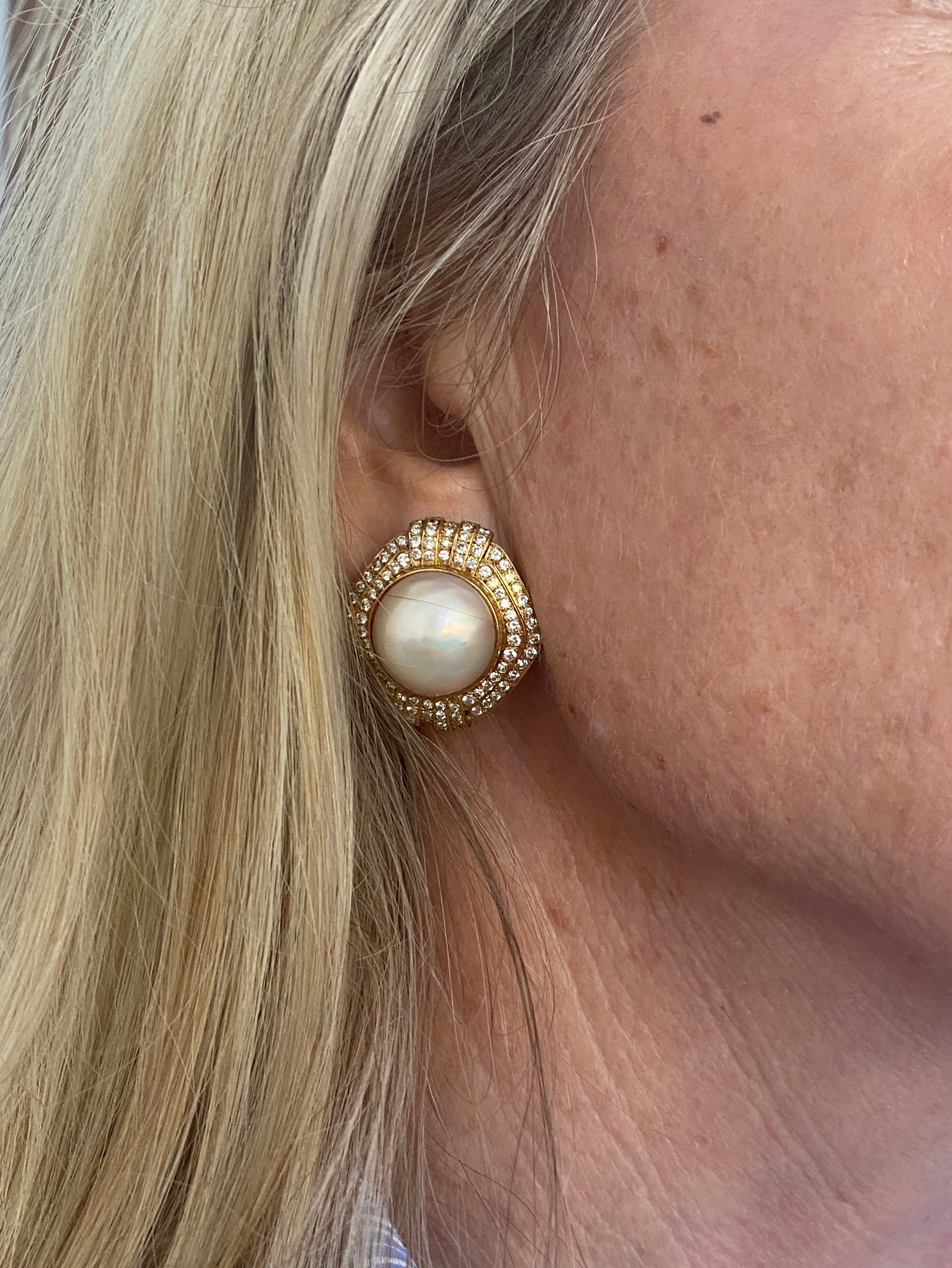 Diamond & Pearl Earclips, 1980s