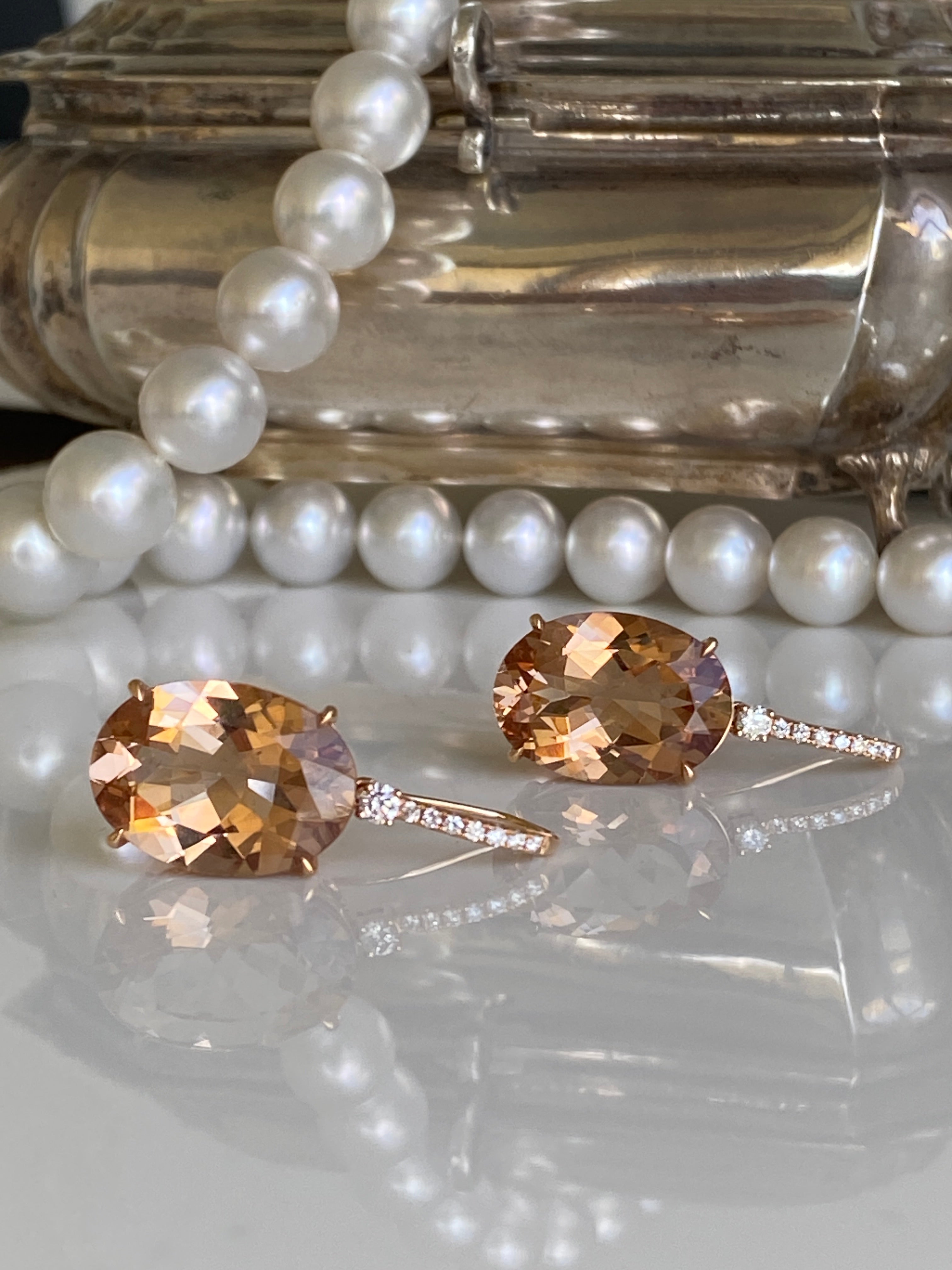 Morganite & Diamond Earrings