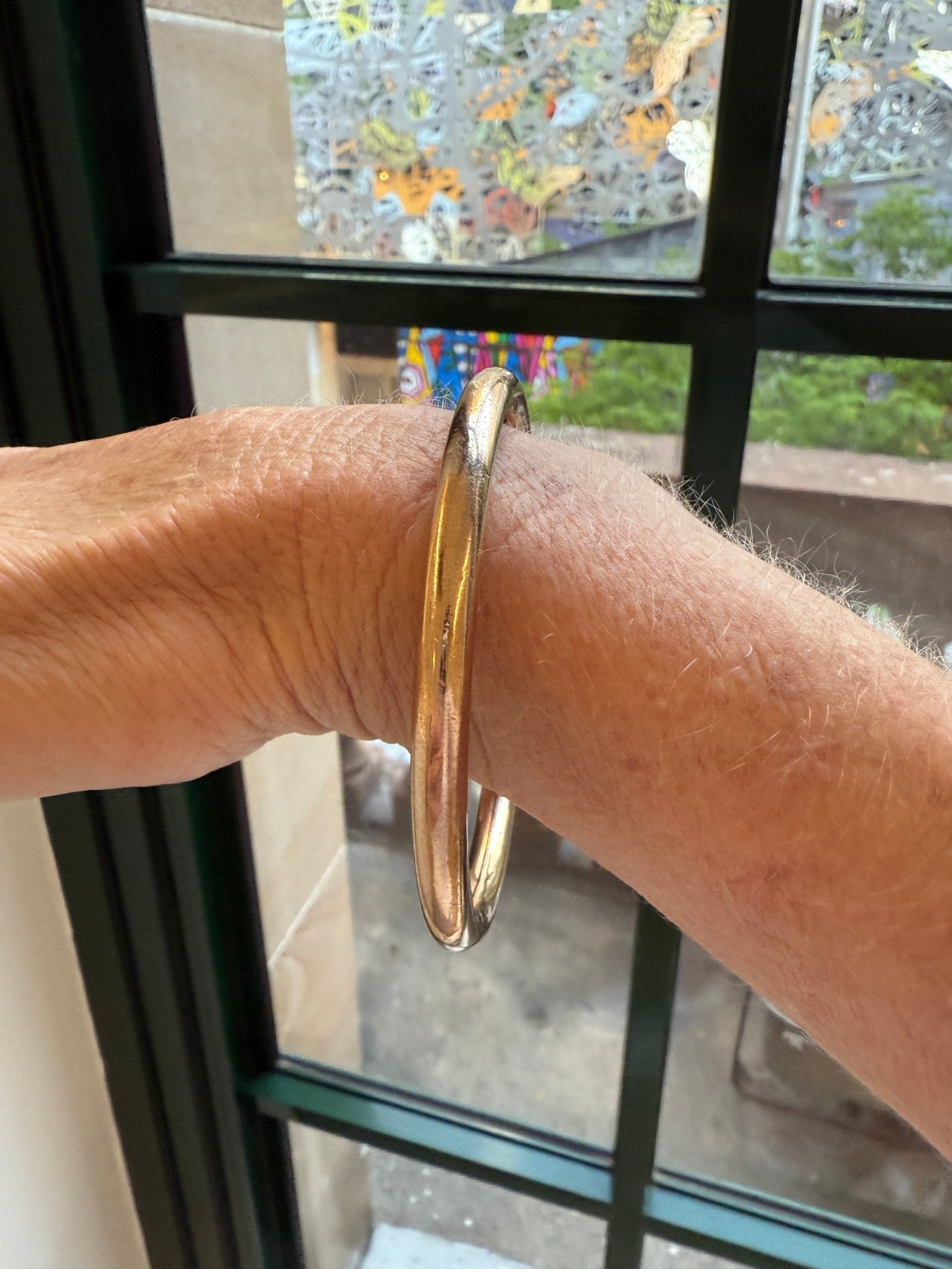 Vintage 9ct Gold Lined Golf Bangle