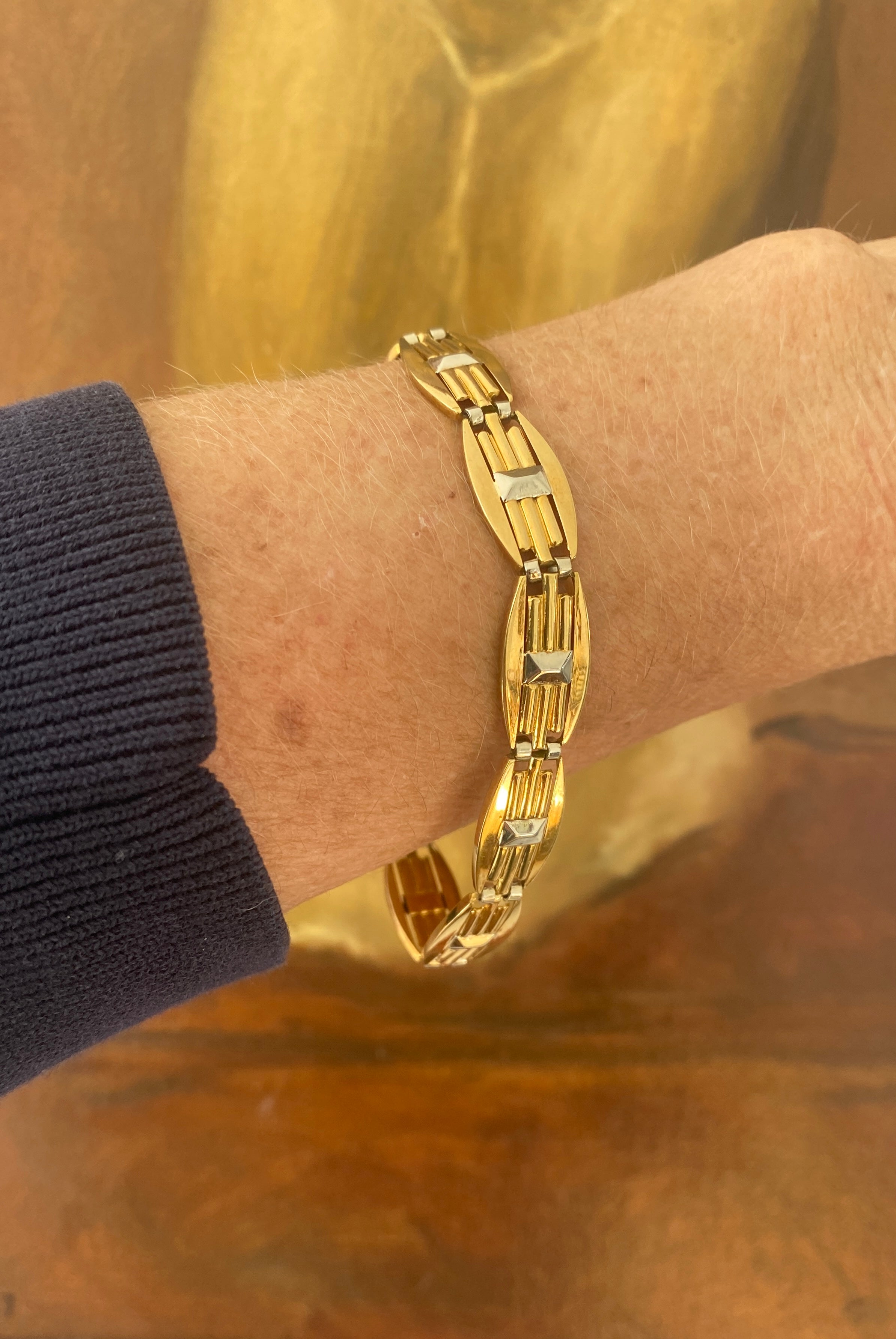 French Two-Tone Gold Bracelet, 1940's.