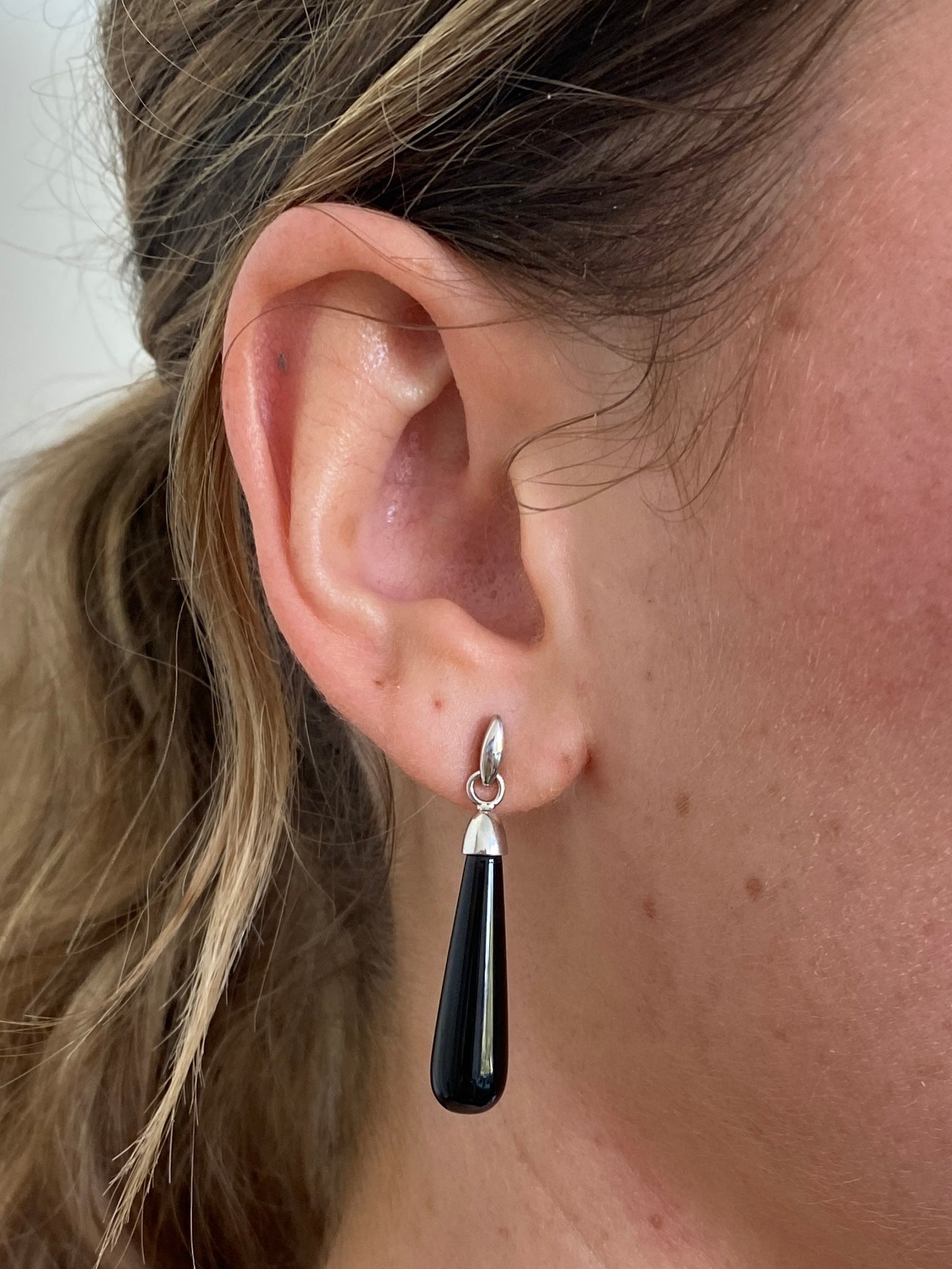Modern Onyx Drop Earrings