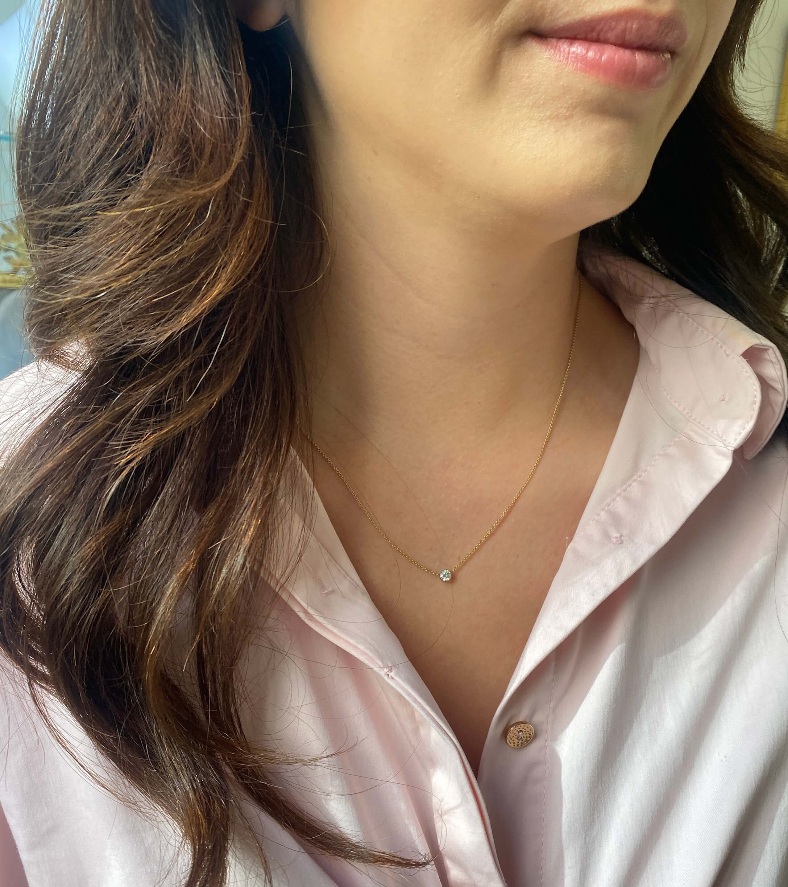 Vintage 0.25 carat Diamond Necklet, 9ct yellow gold