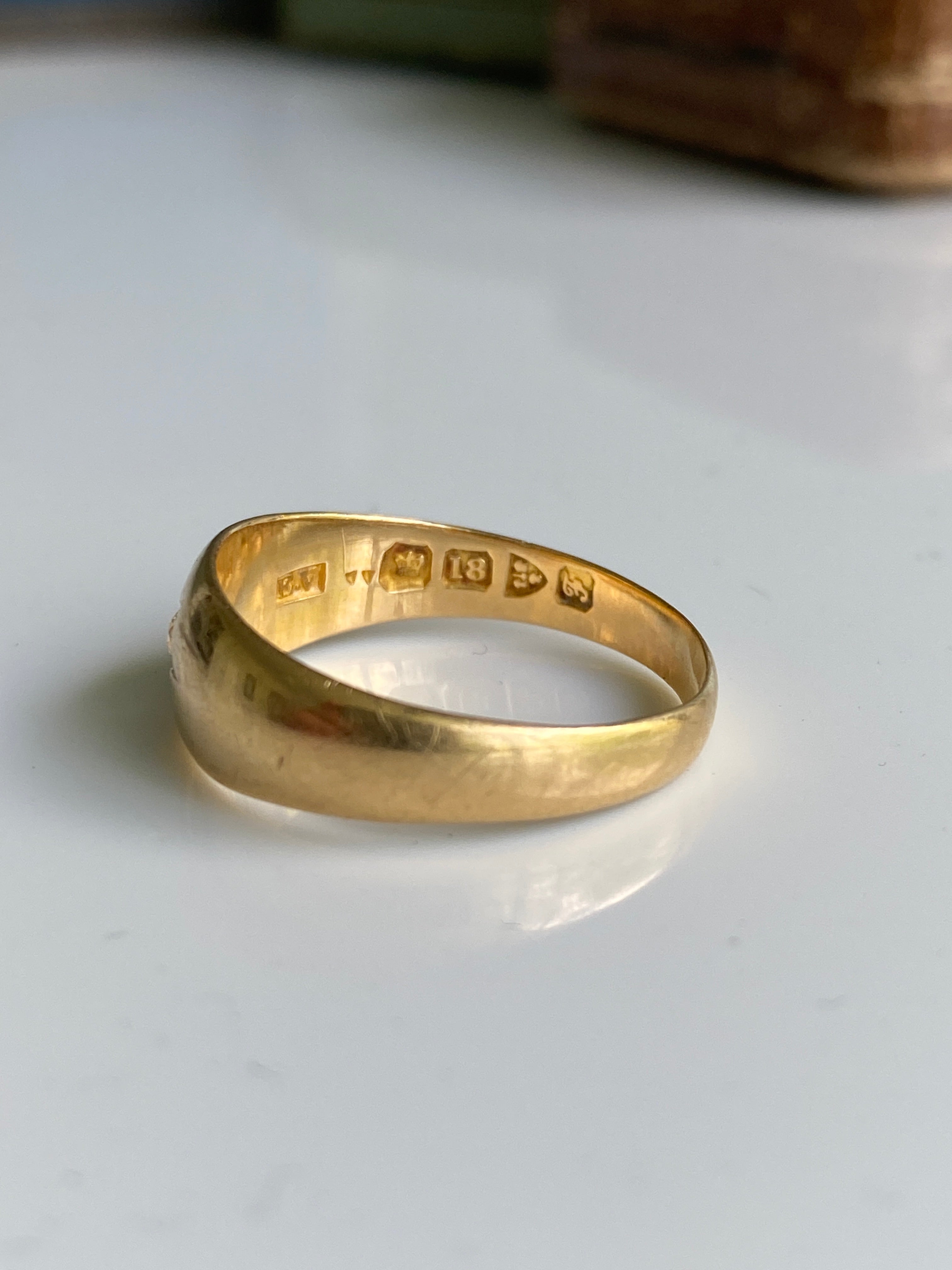 18ct Antique Diamond Gypsy Ring, Chester 1906