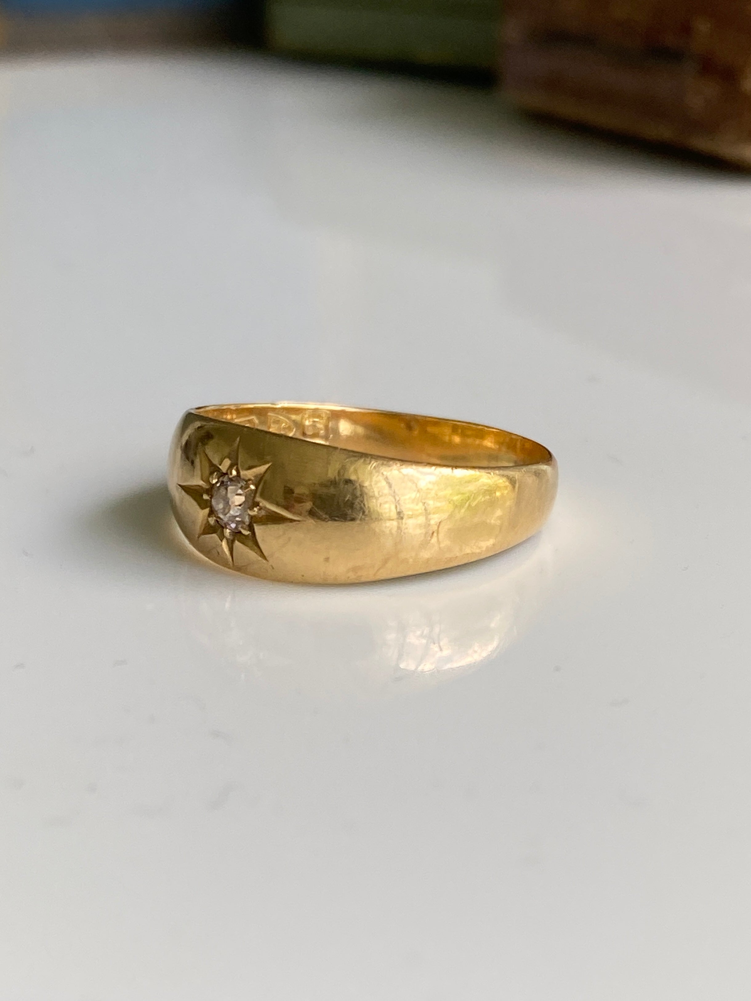 18ct Antique Diamond Gypsy Ring, Chester 1906