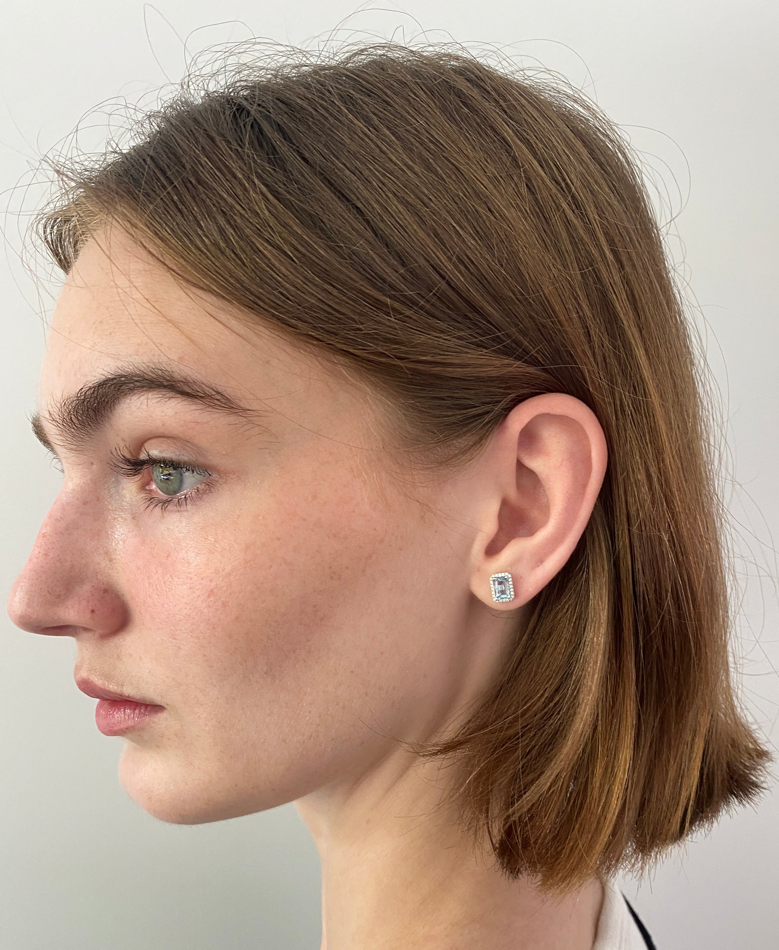 Aquamarine & Diamond Halo Earrings