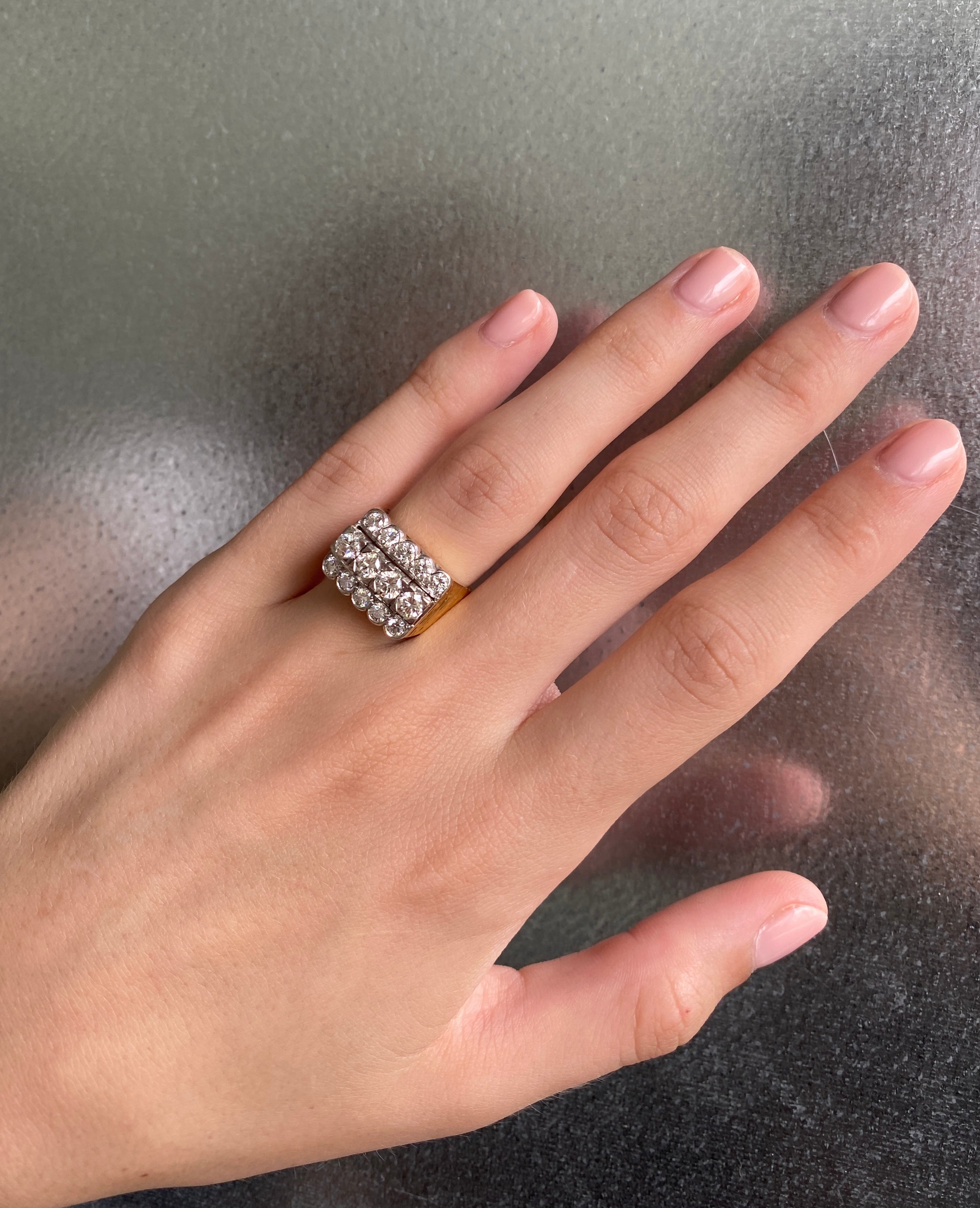Vintage 18ct Diamond Cocktail Ring, 1960s