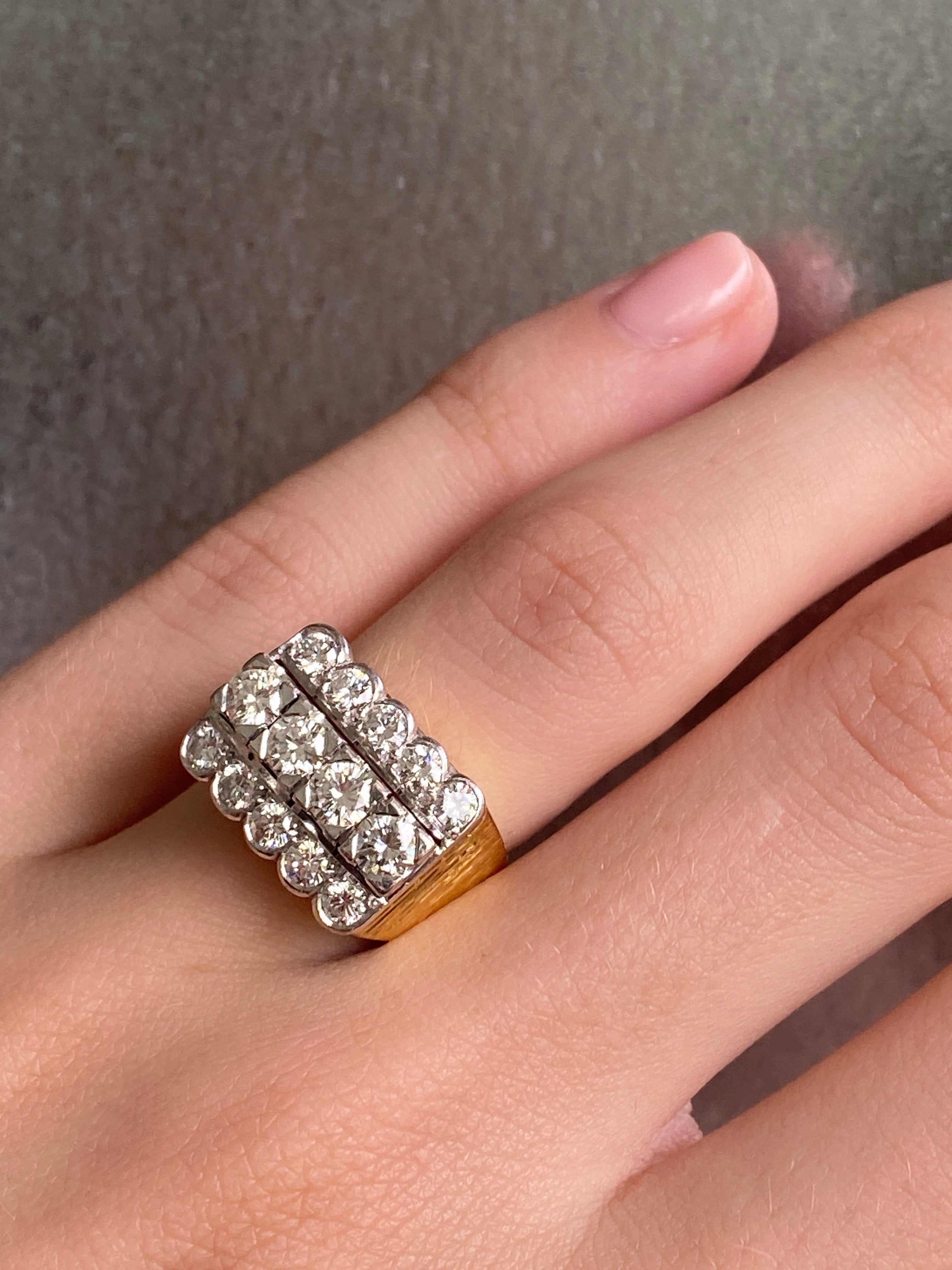 Vintage Diamond Cocktail Ring, 1960s.