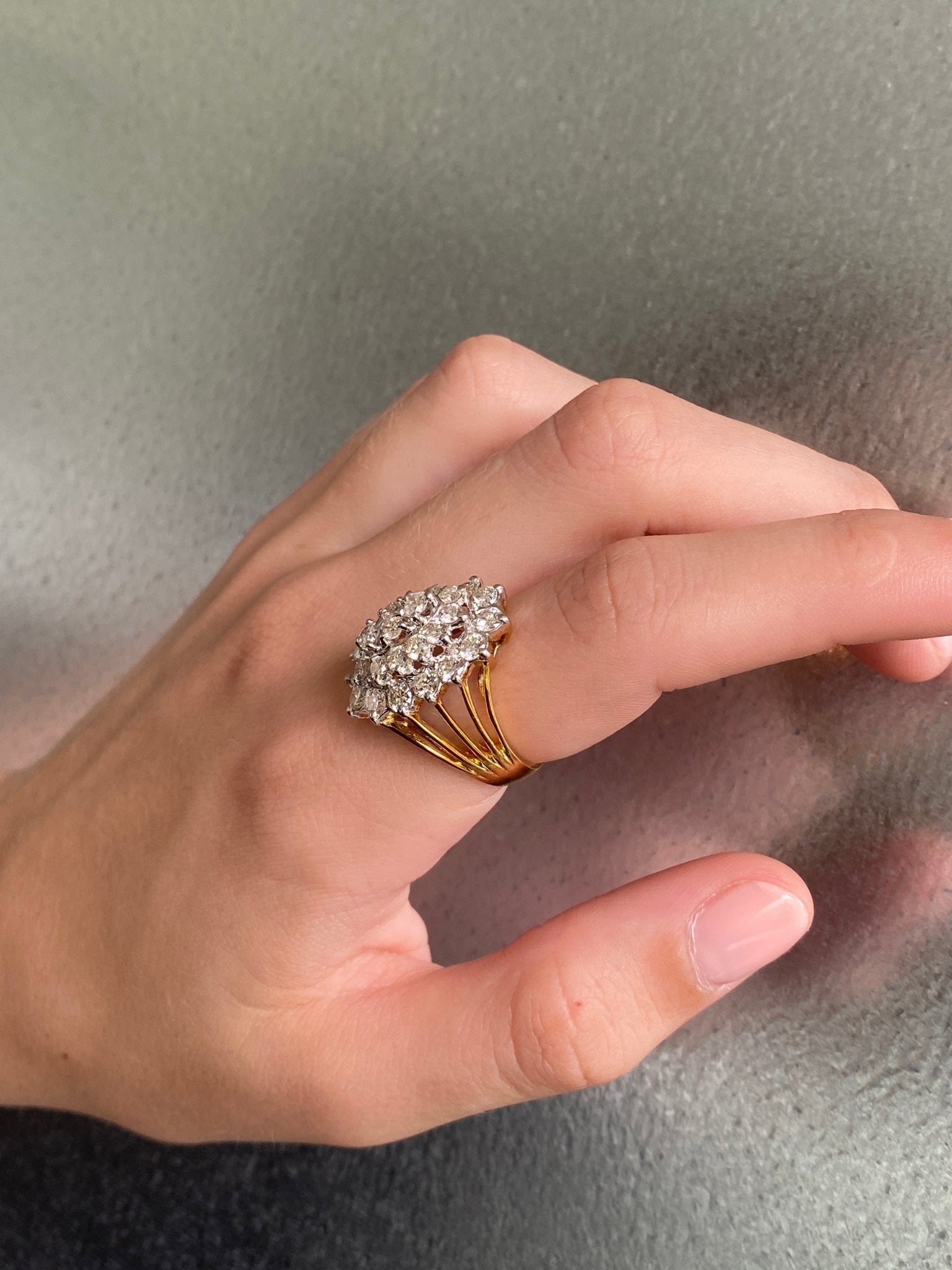 Vintage Diamond Cocktail Ring, 1960s