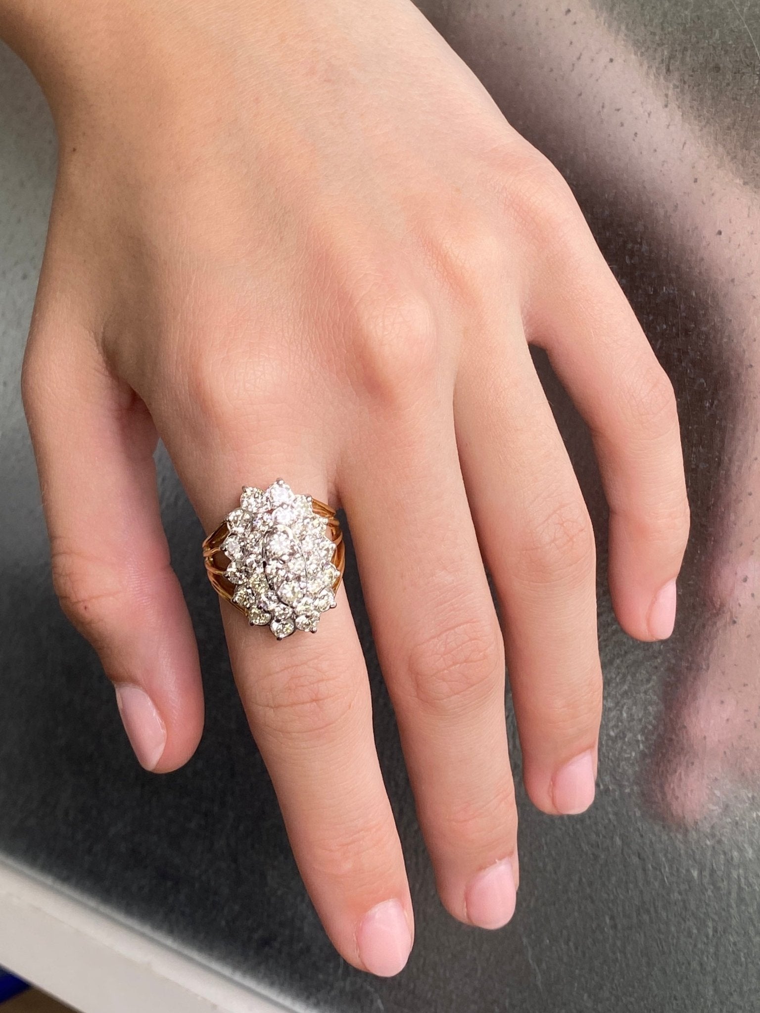 Vintage Diamond Cocktail Ring, 1960s