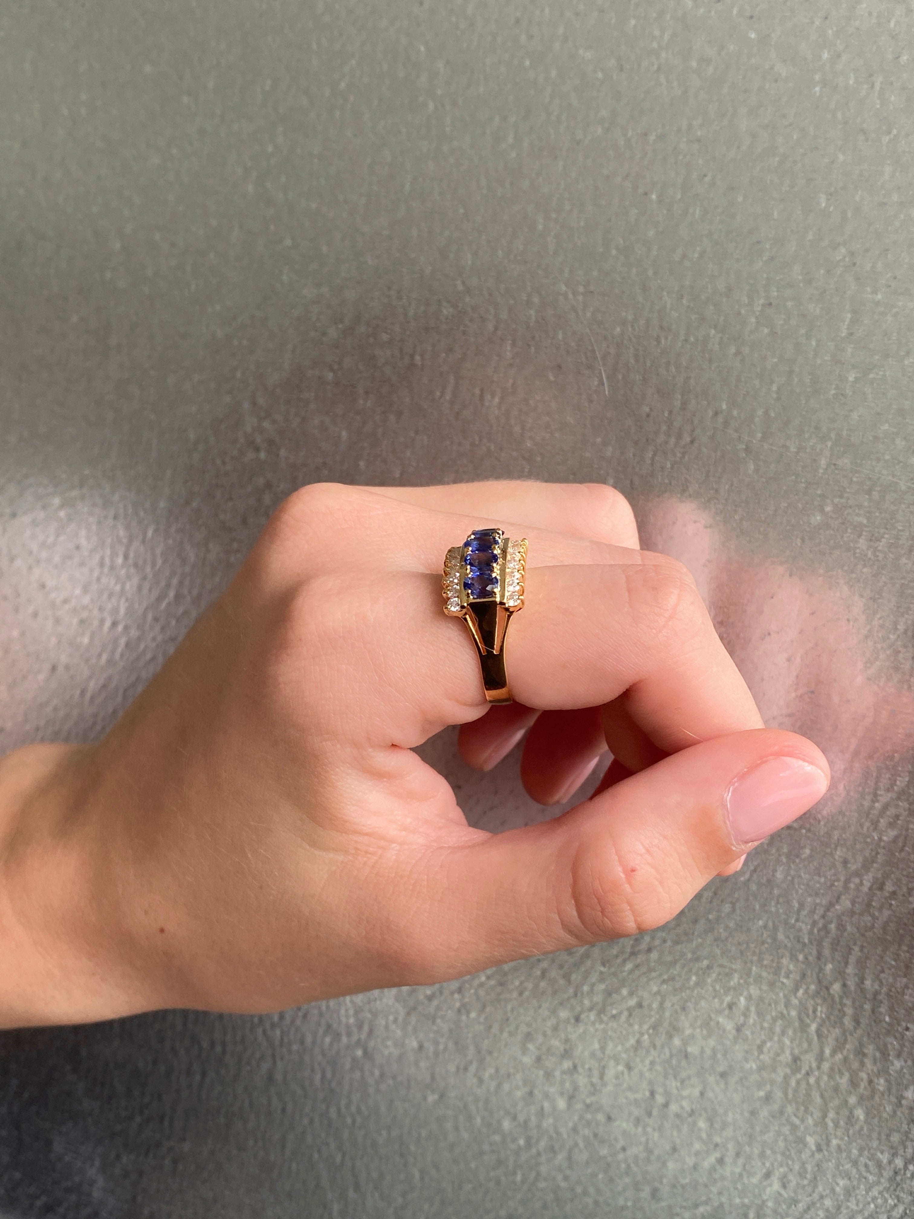 Vintage Sapphire & Diamond Cocktail Ring