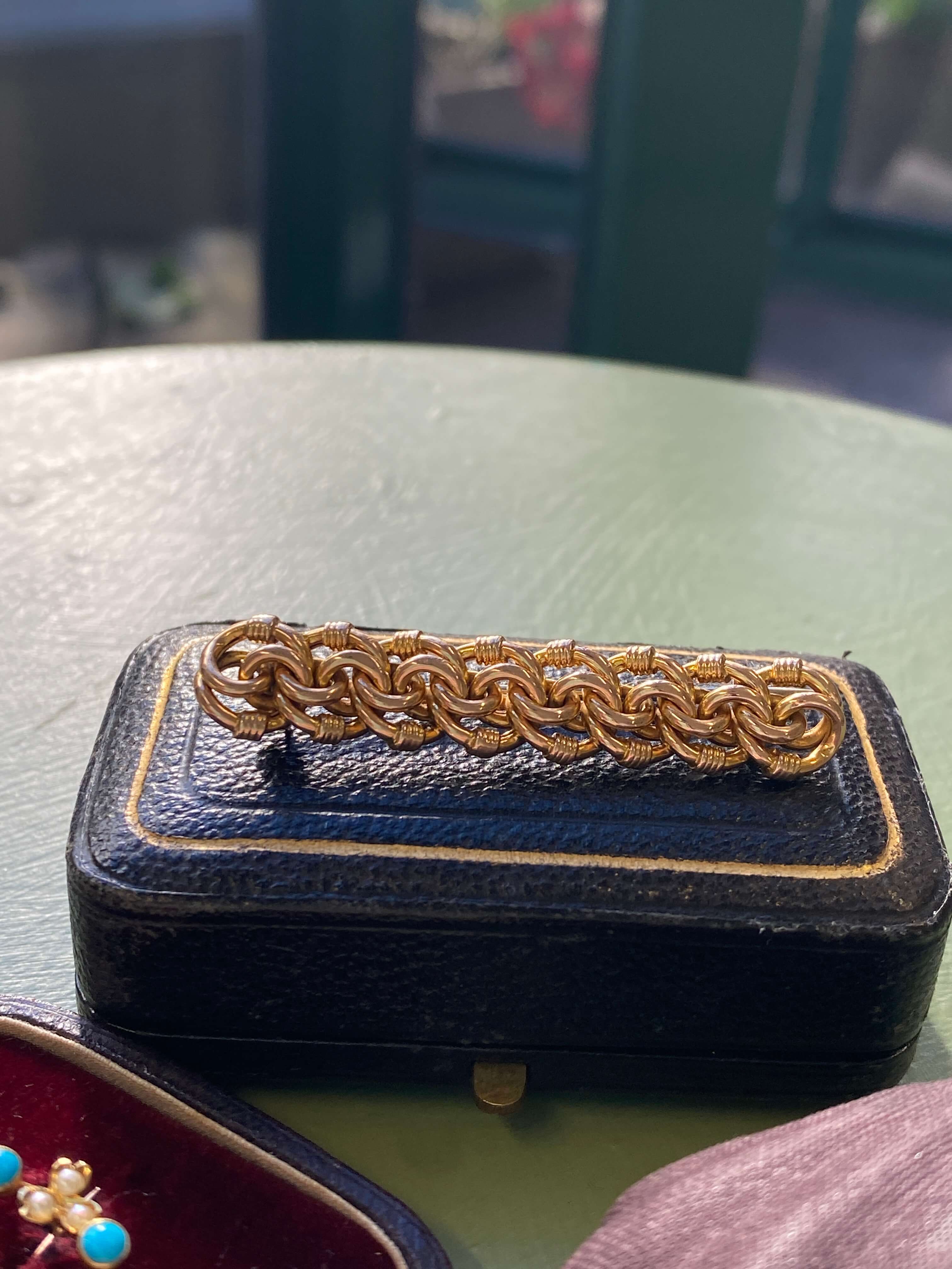 Antique 15ct Gold Bar Brooch, c.1900