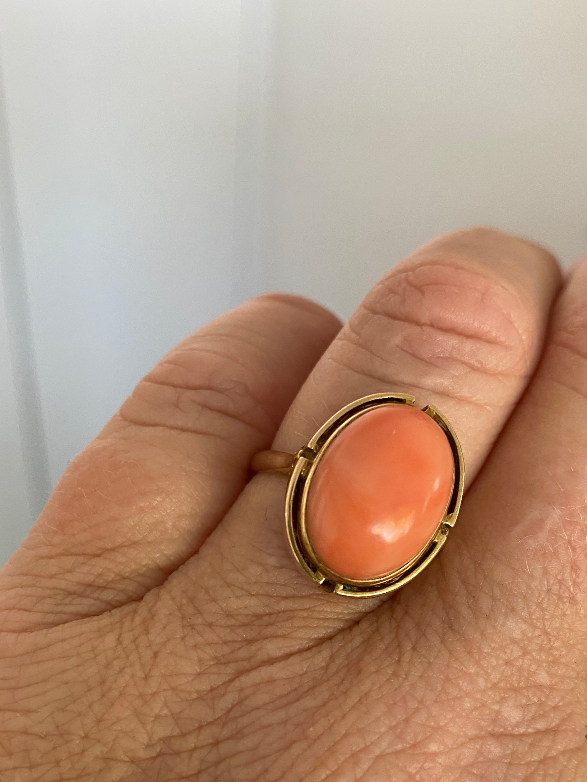 Vintage Coral Cocktail Ring, 1960s