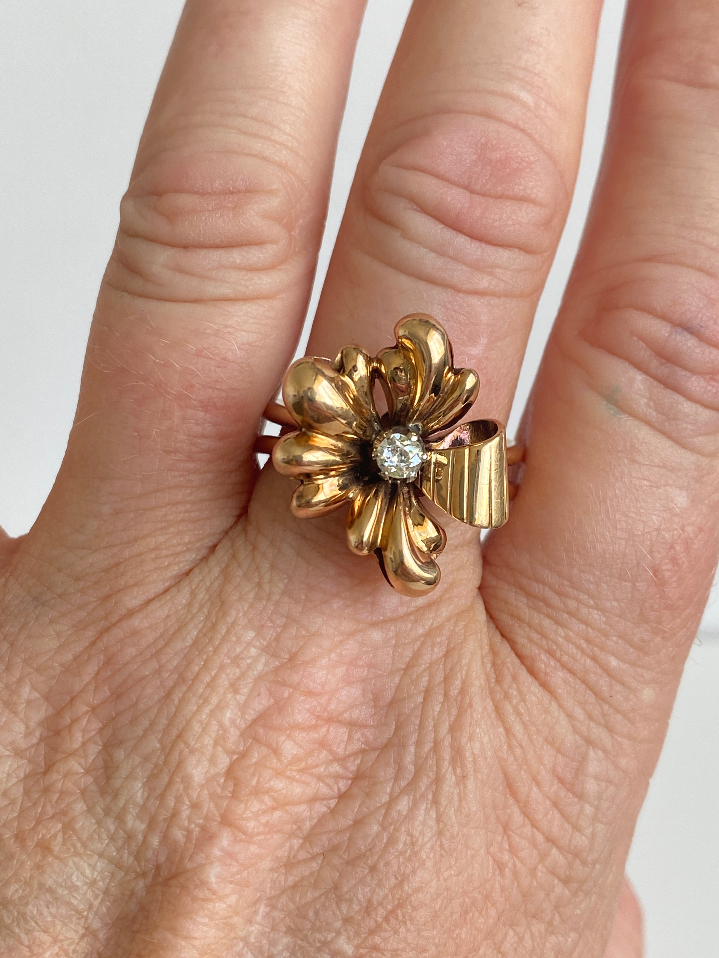 Vintage Diamond Cocktail Ring, 1940s