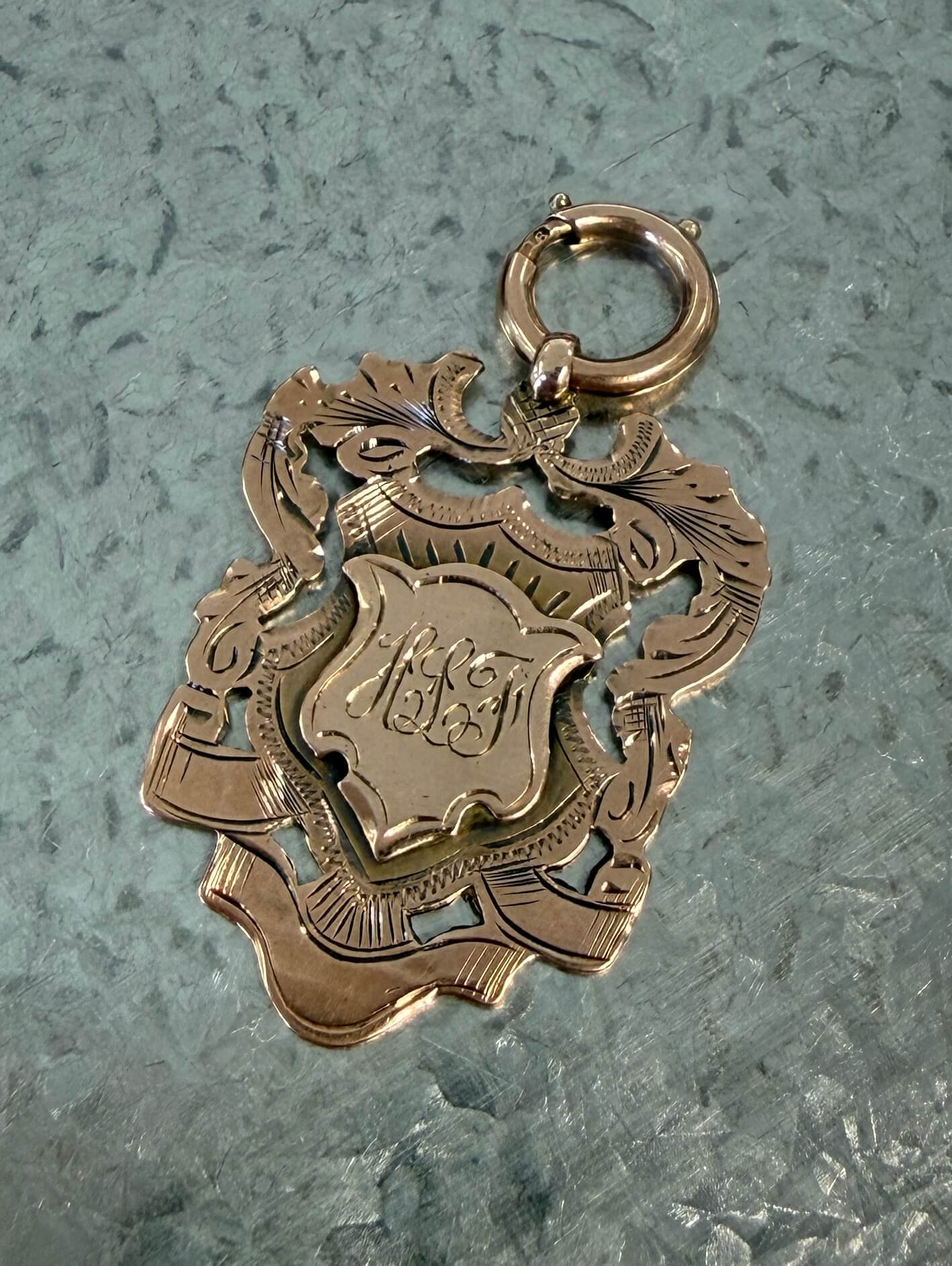 Antique Rose Gold Fob, Chester 1903