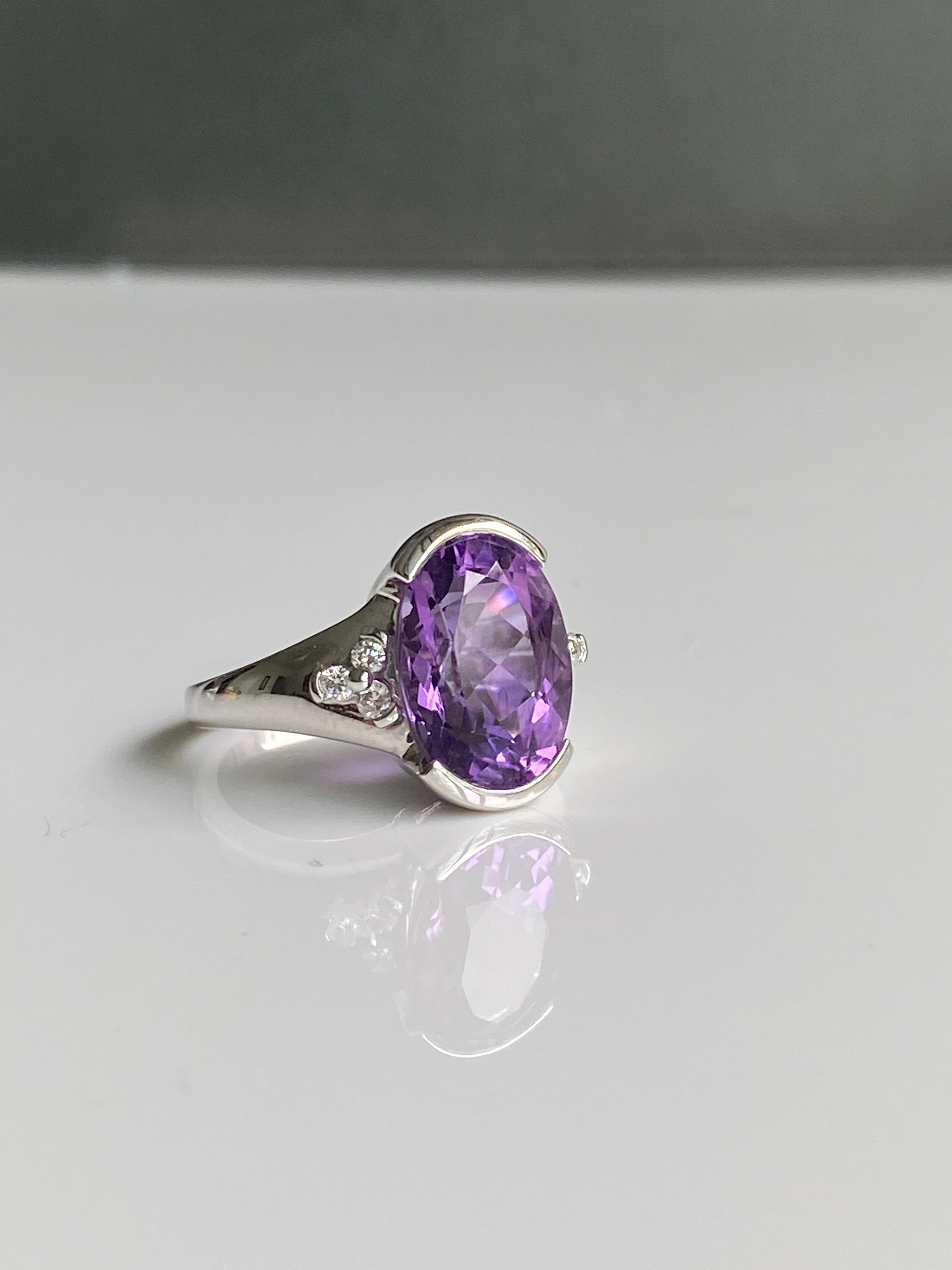 Amethyst & Diamond Cocktail Ring