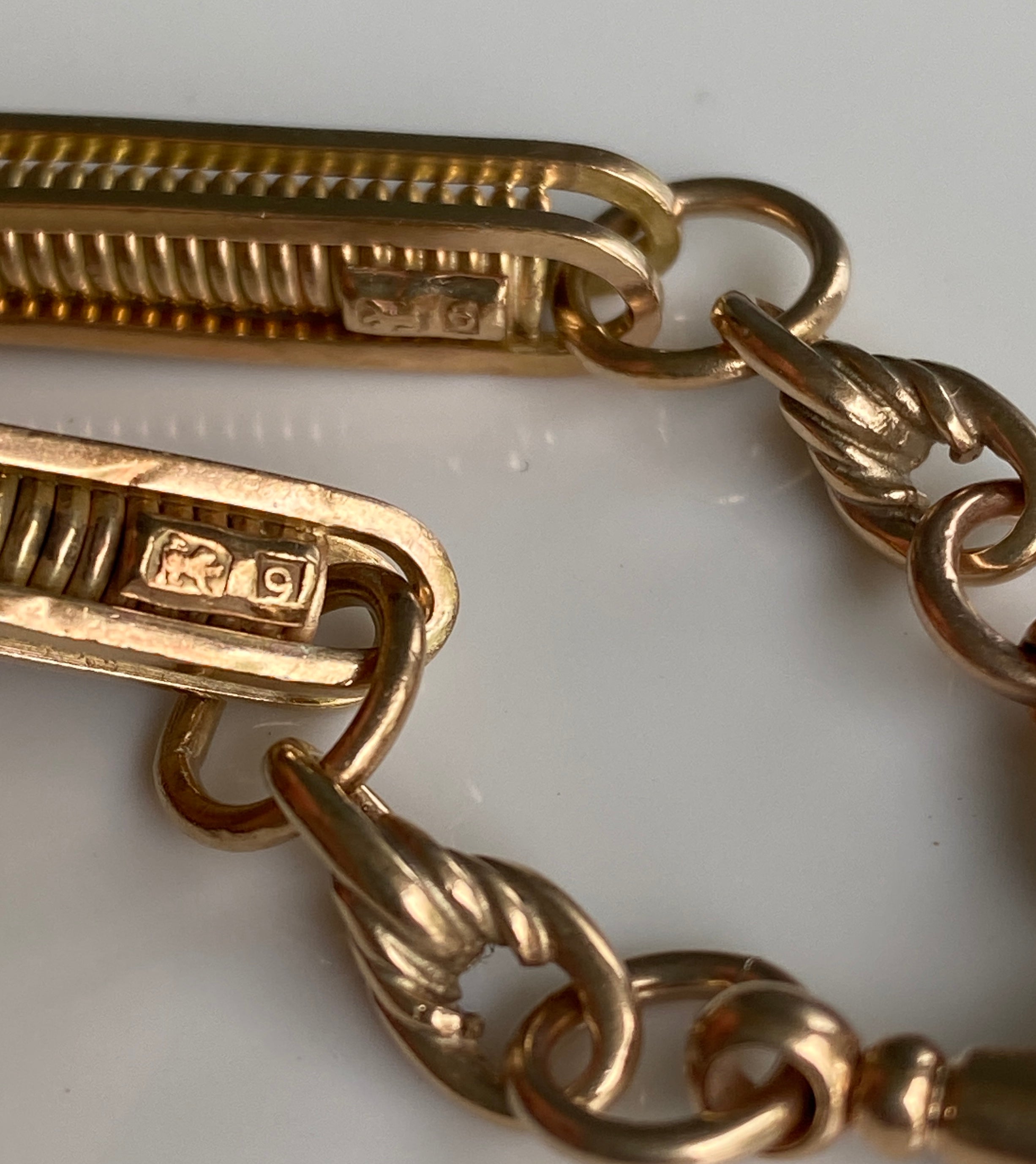 Antique Australian Gold Watch Chain makers mark Lion rampant