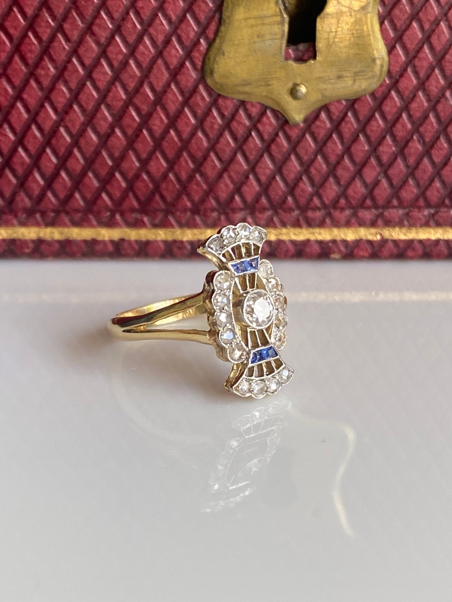 Edwardian Diamond & Sapphire Bow Ring