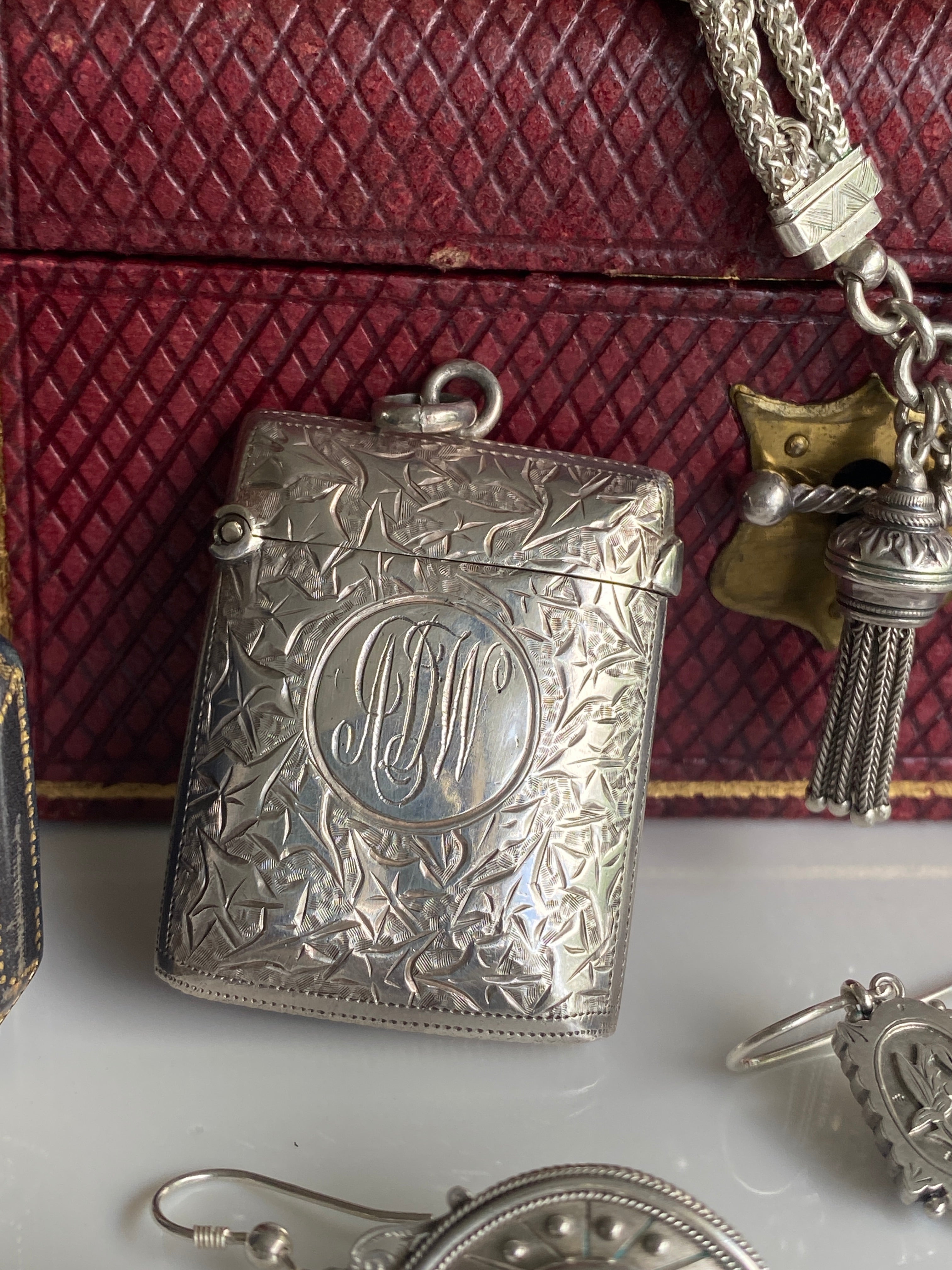 Antique Victorian Sterling Silver Vesta, Chester 1895