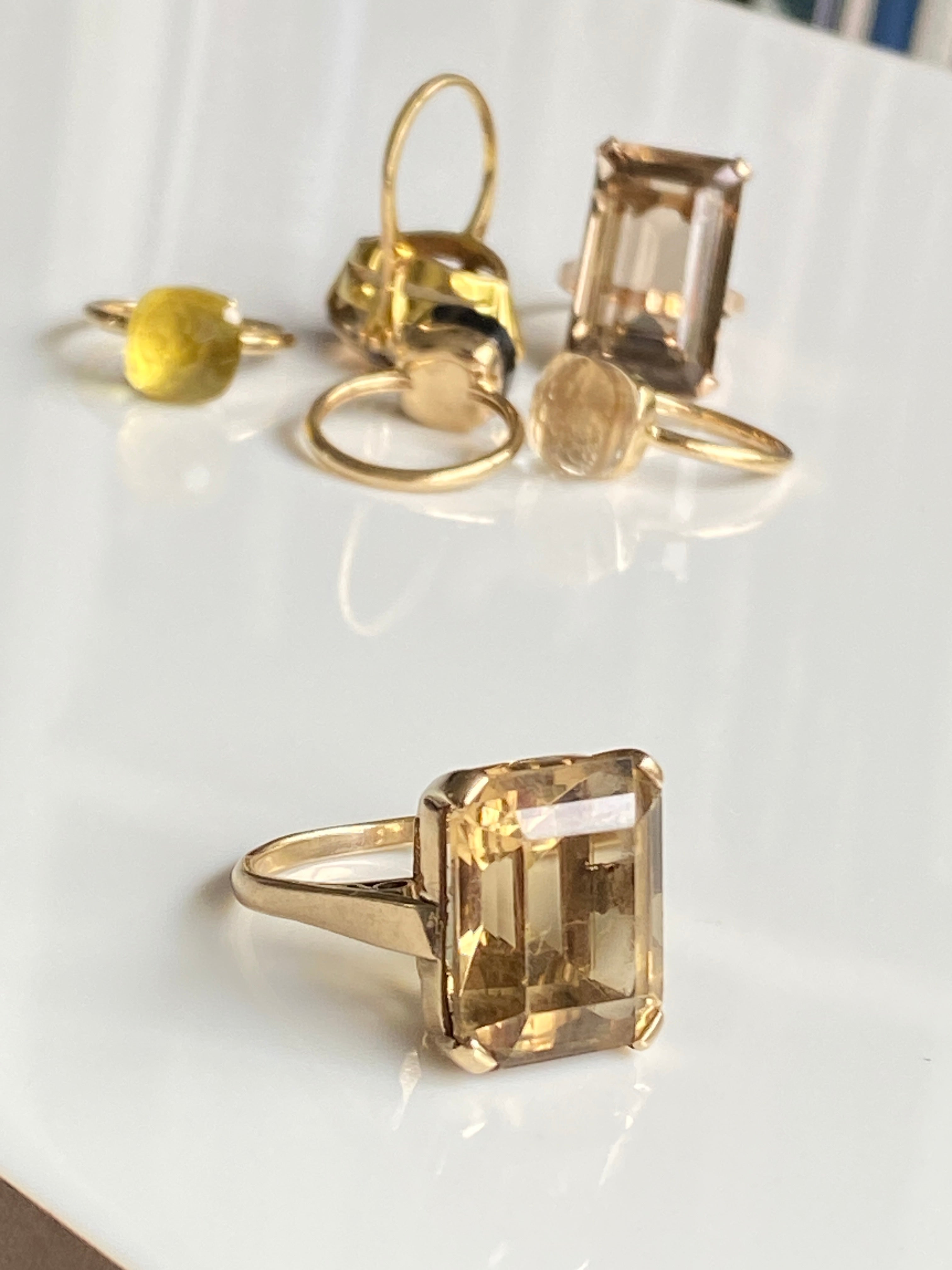 Vintage Citrine Cocktail Ring, 1960s