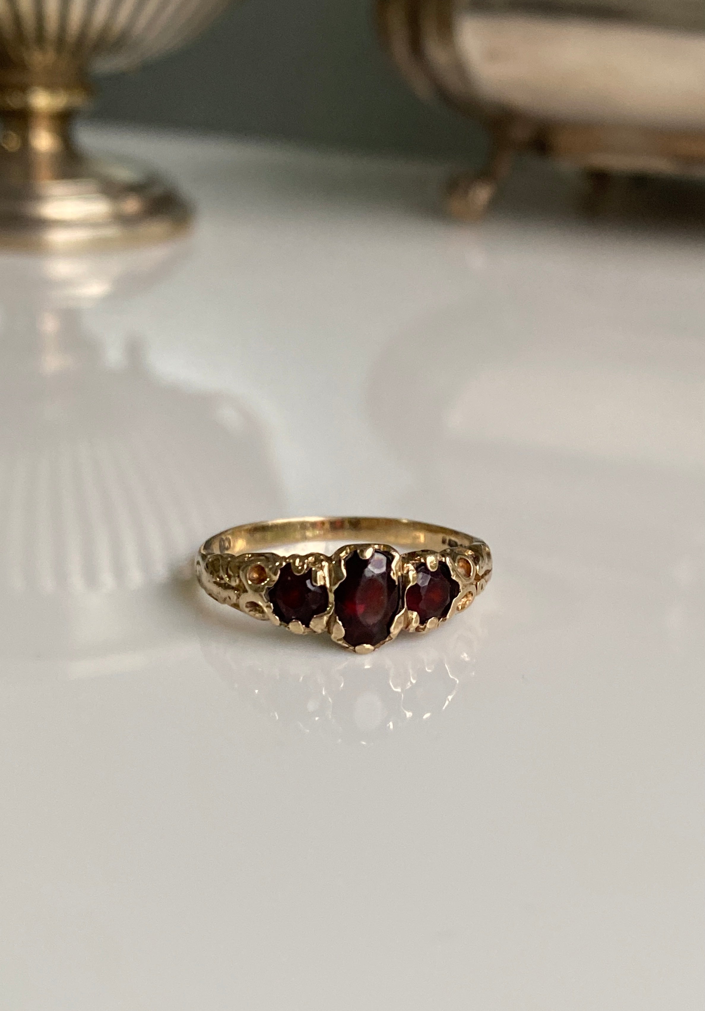 Vintage Garnet Trilogy Ring