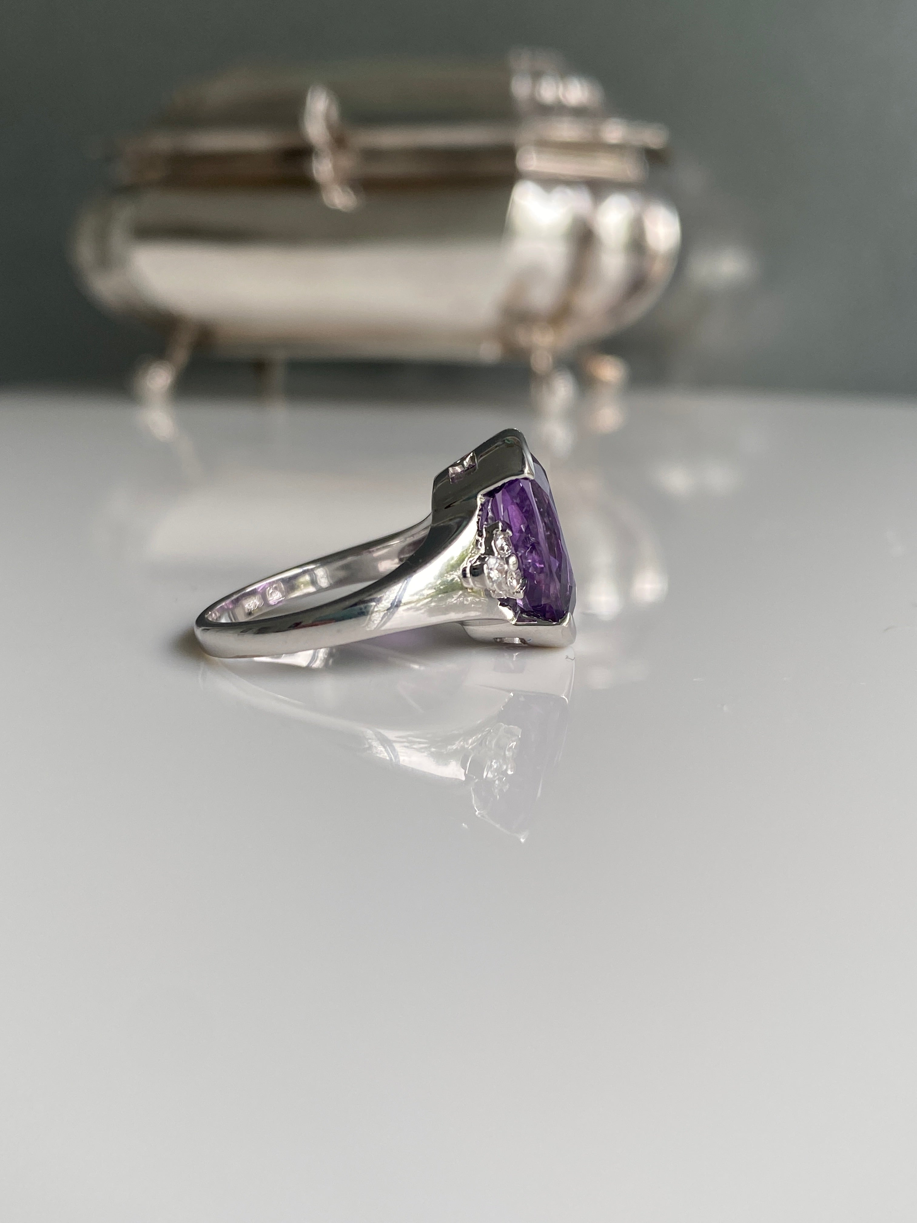 Amethyst & Diamond Cocktail Ring