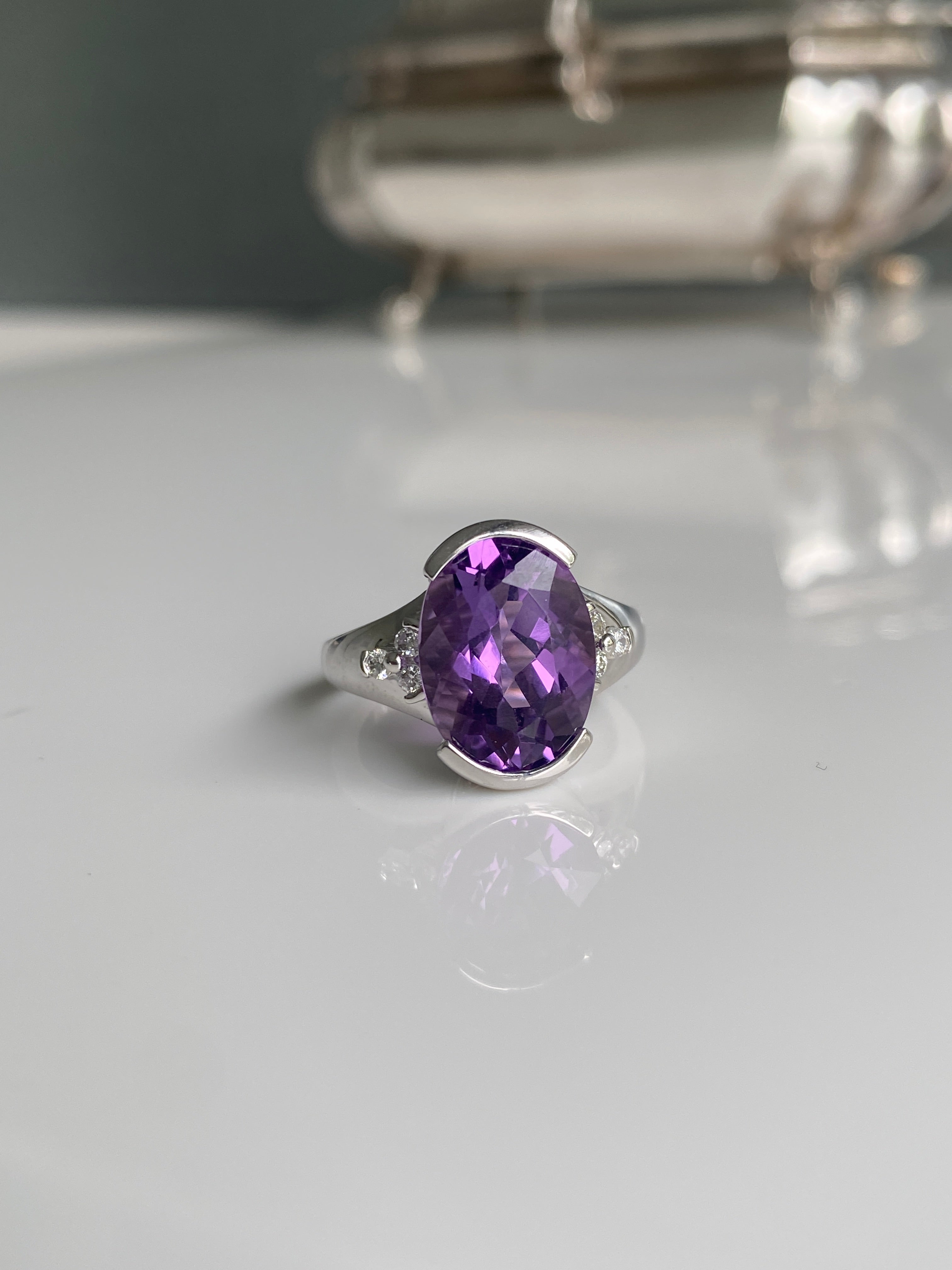 Amethyst & Diamond Cocktail Ring