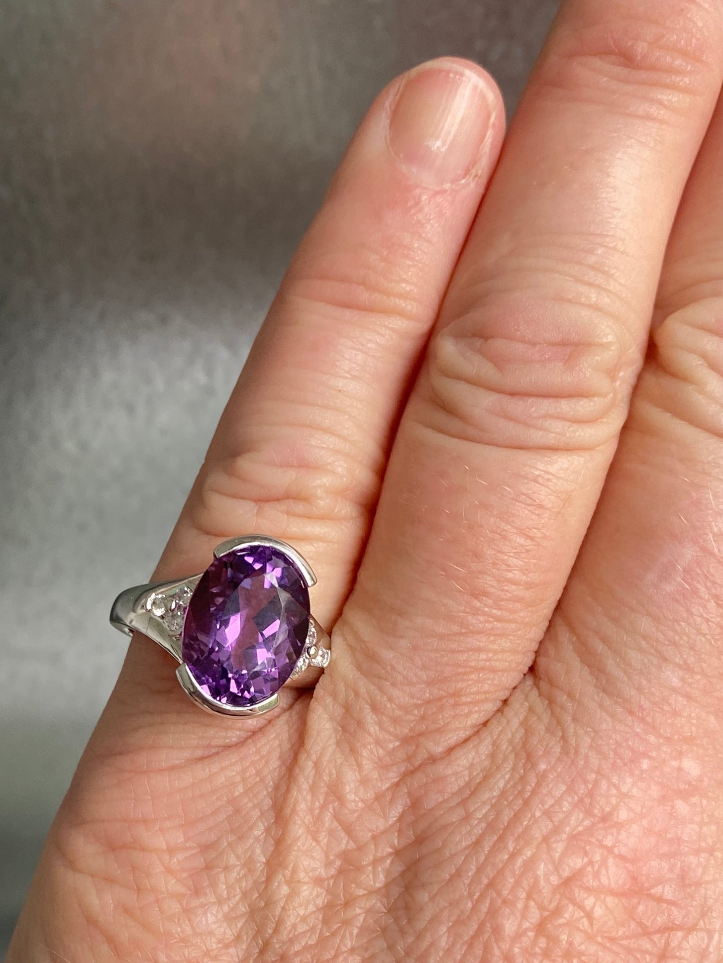 Amethyst & Diamond Cocktail Ring