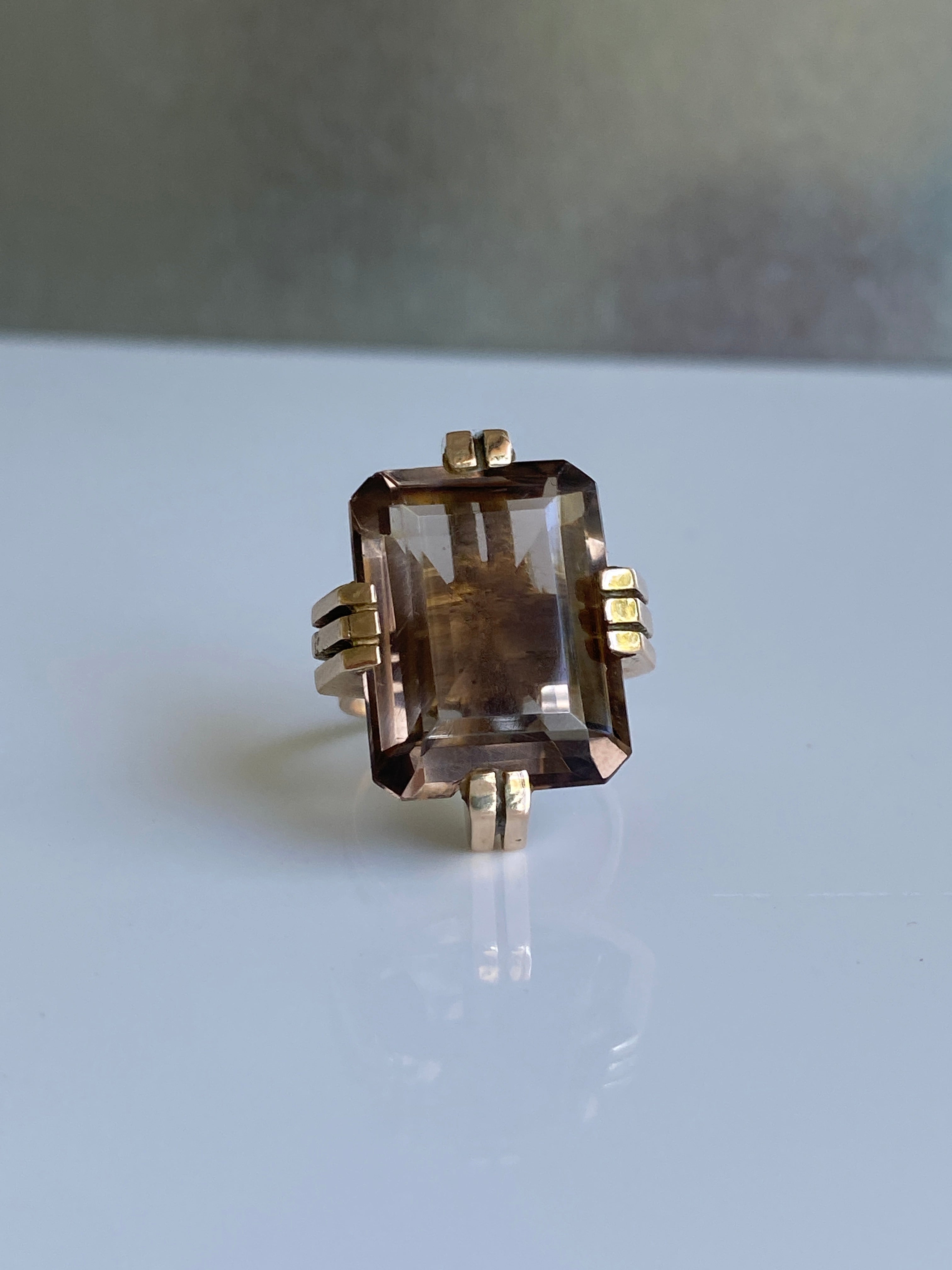 Smoky Quartz Cocktail Ring, 1960s